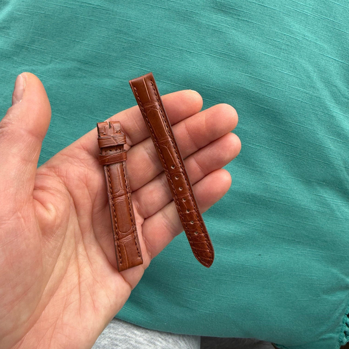 Authentic Cartier Brown Alligator Watch Strap Band 12.70mm KD28AK21