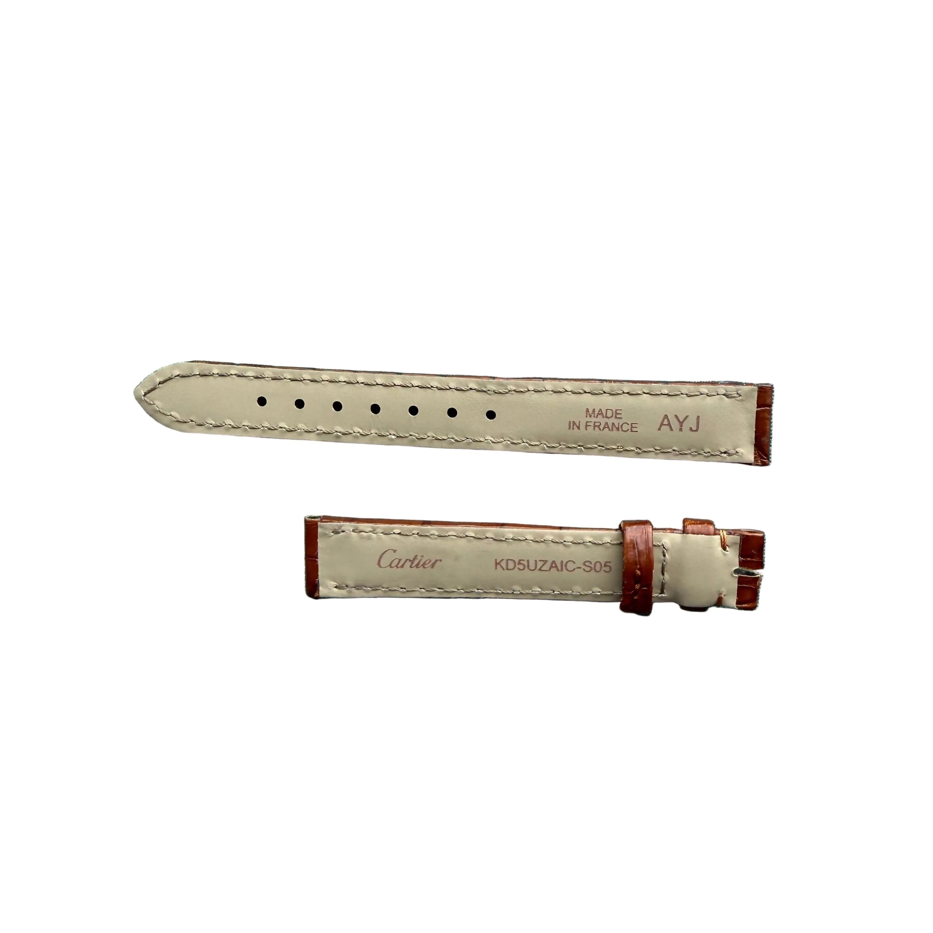 Authentic Cartier Brown Alligator Watch Strap Band 12mm KD5UZAIC-S05