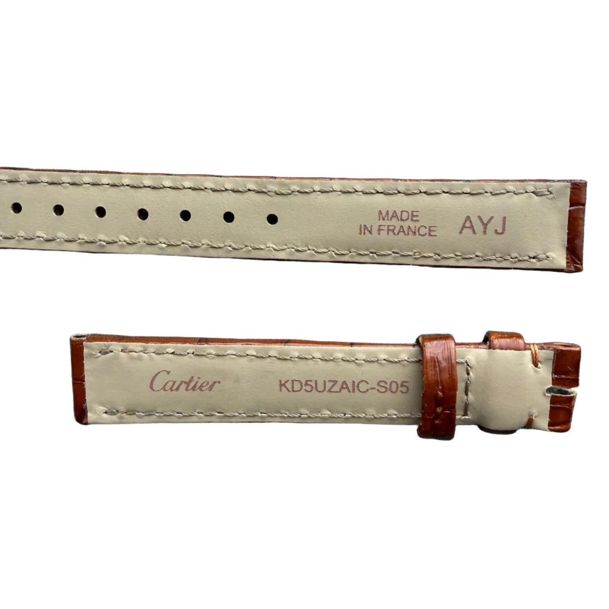 Authentic Cartier Brown Alligator Watch Strap Band 12mm KD5UZAIC-S05