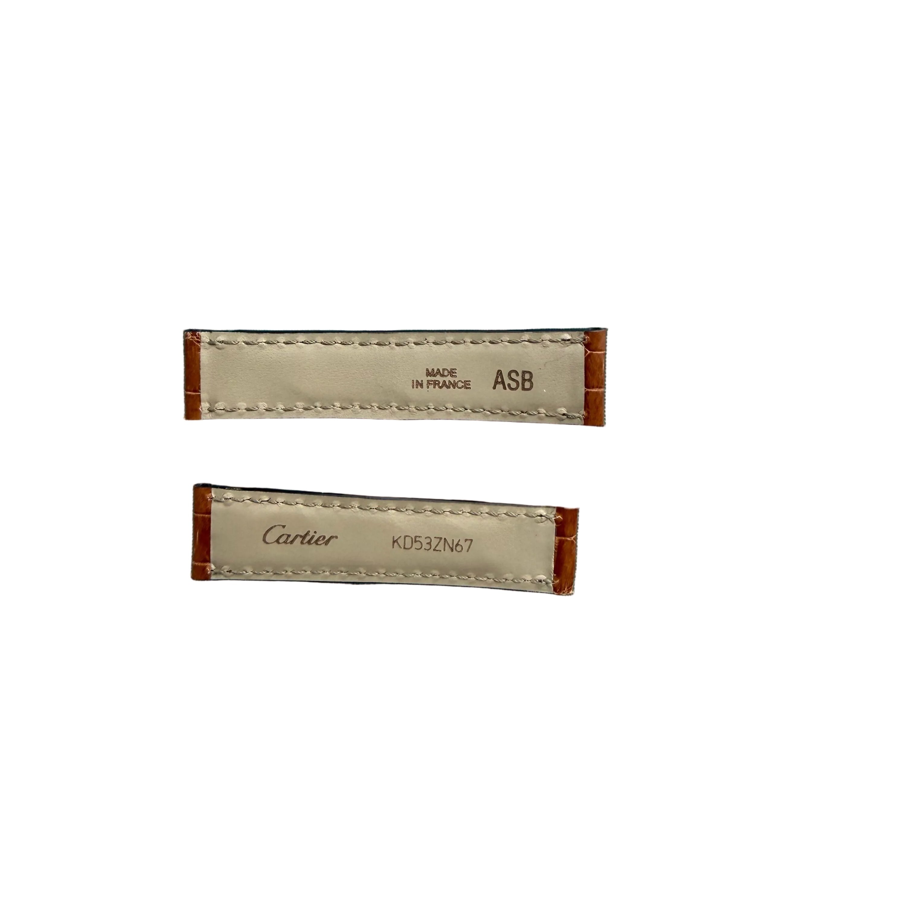 Authentic Cartier Brown Alligator Watch Strap Band 15mm KD53ZN67