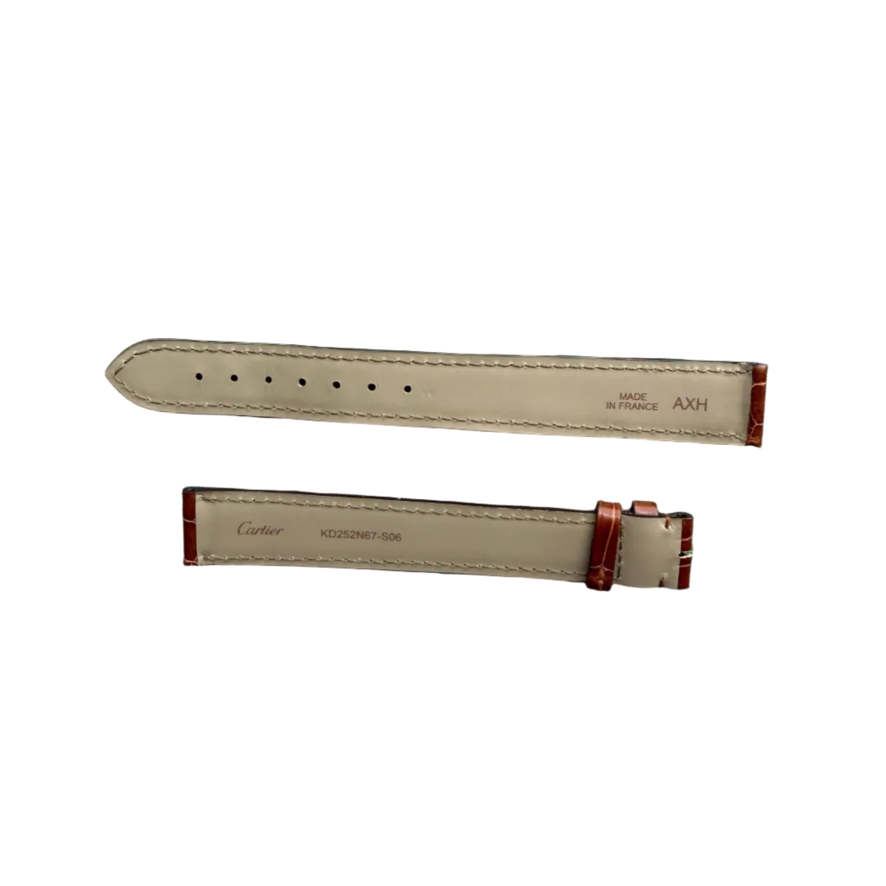 Authentic Cartier Brown Alligator Watch Strap Band 17.45mm KD252N67-S06