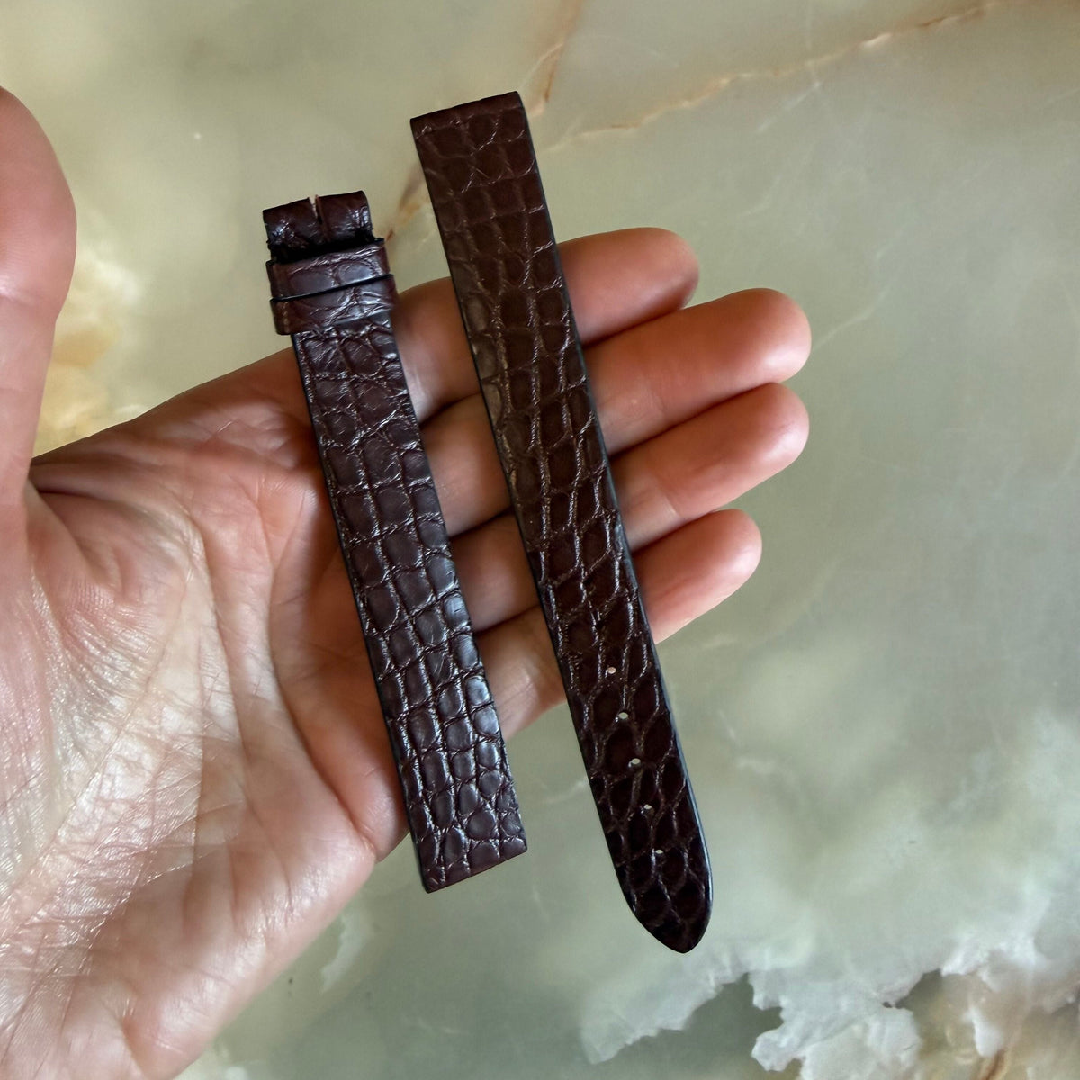 Authentic Cartier Brown Alligator Watch Strap Band 17mm KD252AHE-S14