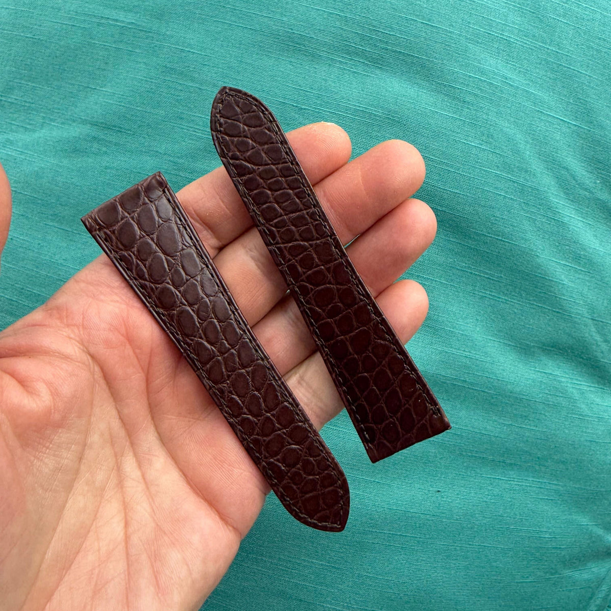 Authentic Cartier Brown Alligator Watch Strap Band 22.60mm KD4P9W25-S14
