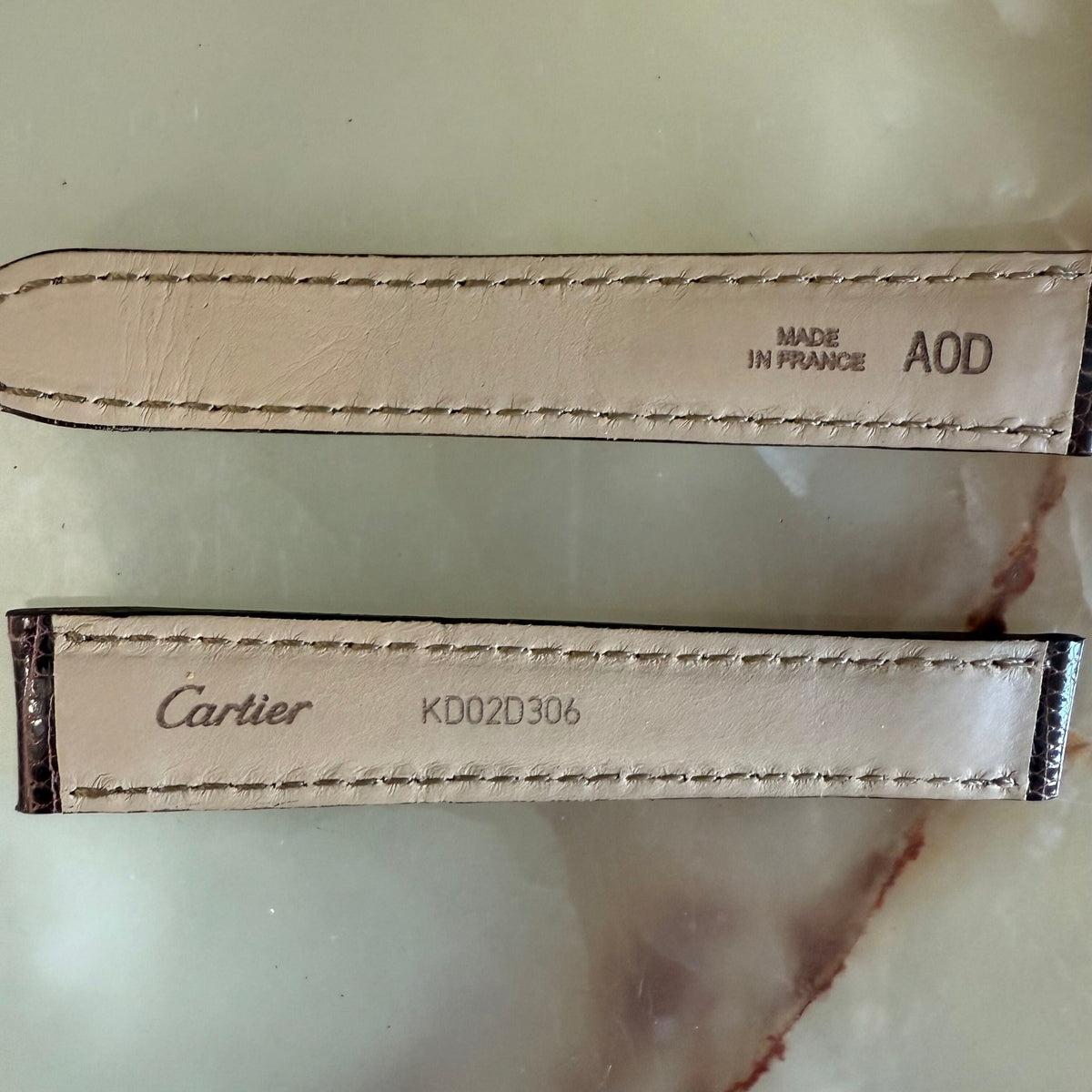 Authentic Cartier Brown Lizard Watch Strap Band 16mm KD02D306
