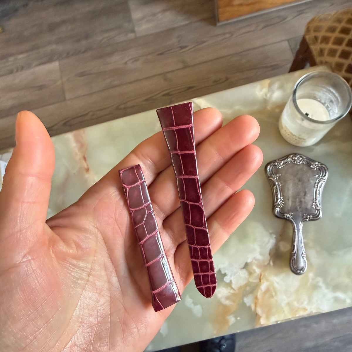 Authentic Cartier Burgundy Alligator Quick Release Watch Strap Band 16mm
