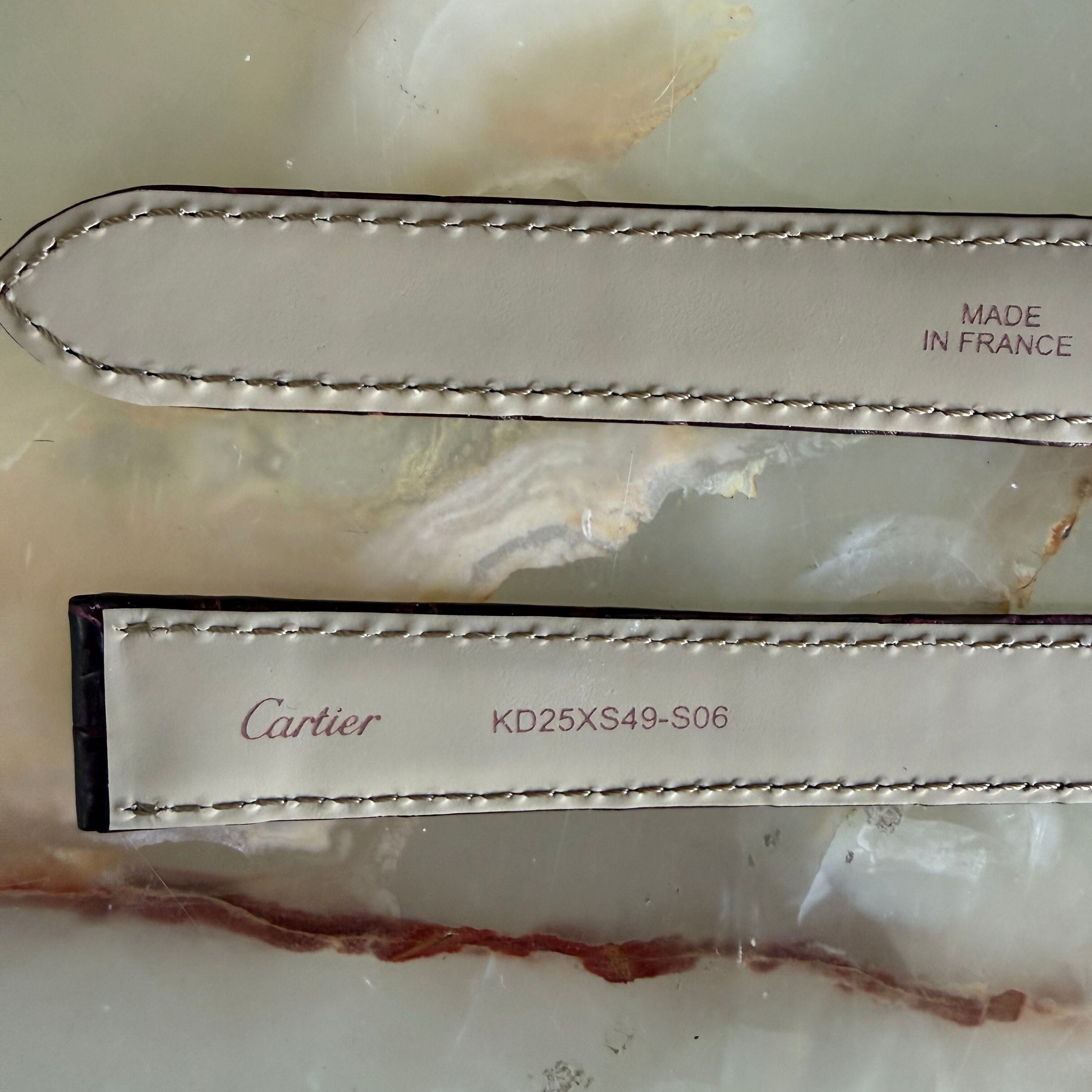 Authentic Cartier Burgundy Alligator Watch Strap Band 17.70mm KD25XS49-S06