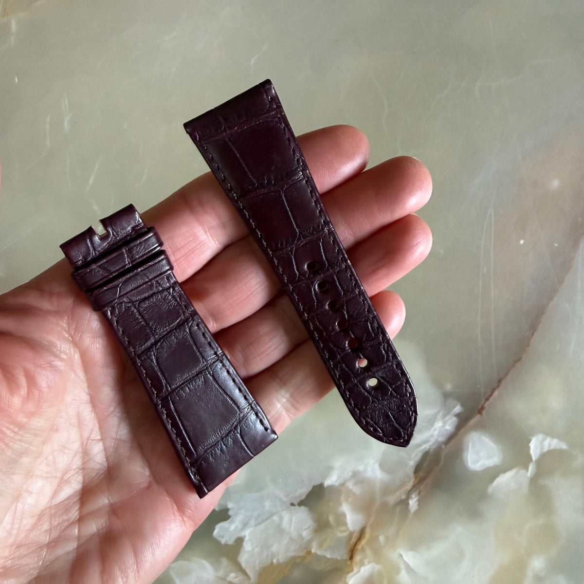 Authentic Cartier Burgundy Alligator Watch Strap Band 24mm KD72AS49-S05