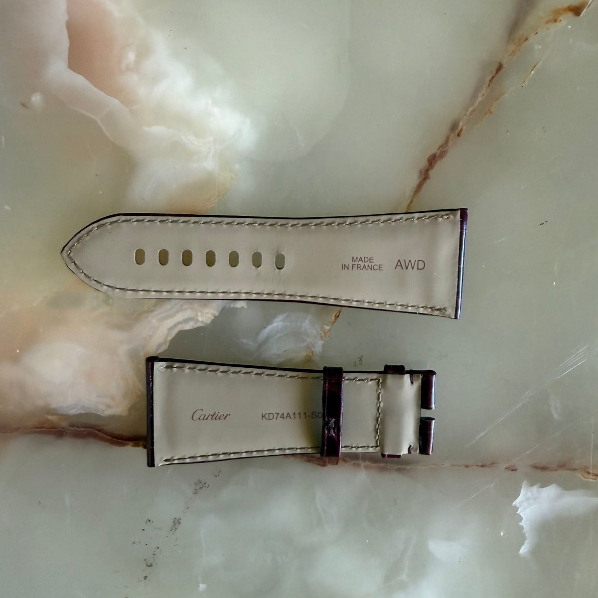 Authentic Cartier Burgundy Alligator Watch Strap Band 29mm KD74A111-S06
