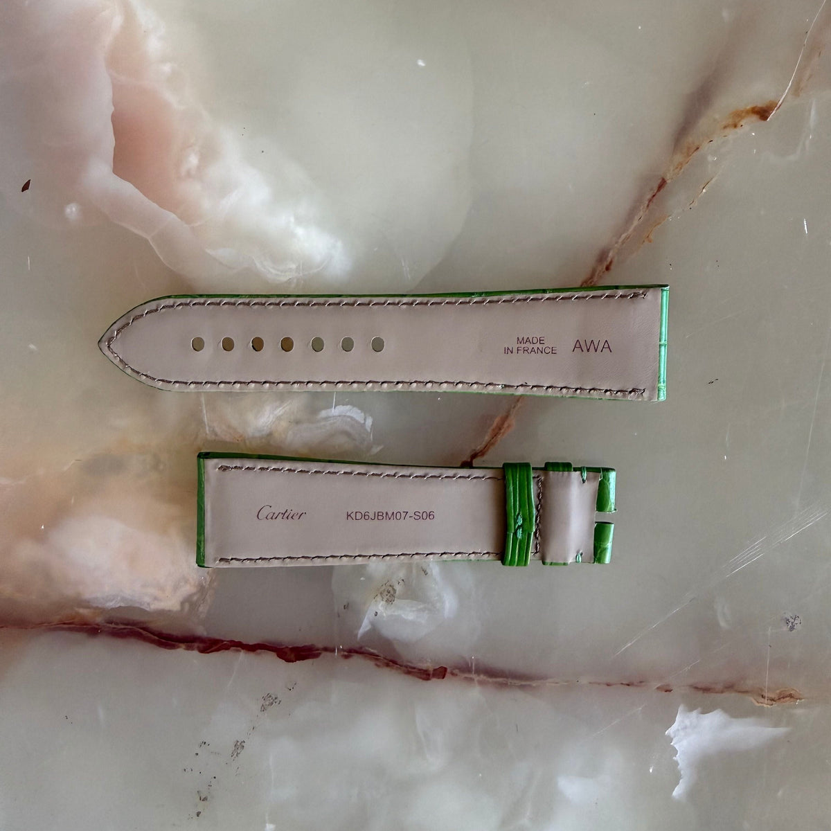 Authentic Cartier Green Alligator Watch Strap Band 23.50mm KD6JBM07-S06