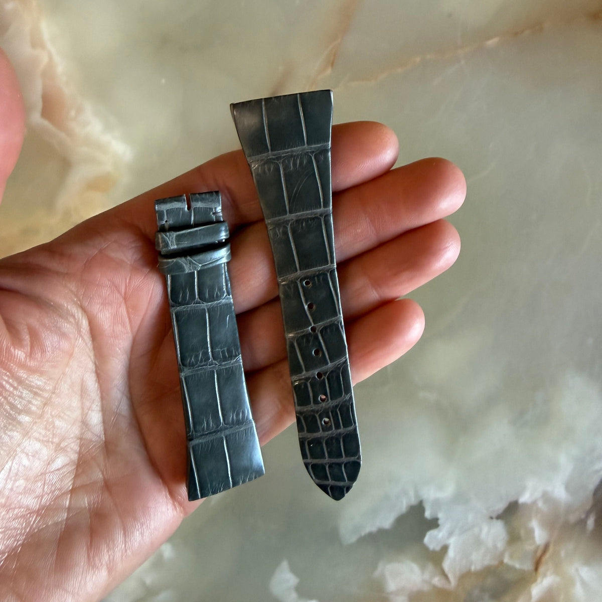 Authentic Cartier Grey Alligator Quick Release Watch Strap Band 20mm KD2BAR58