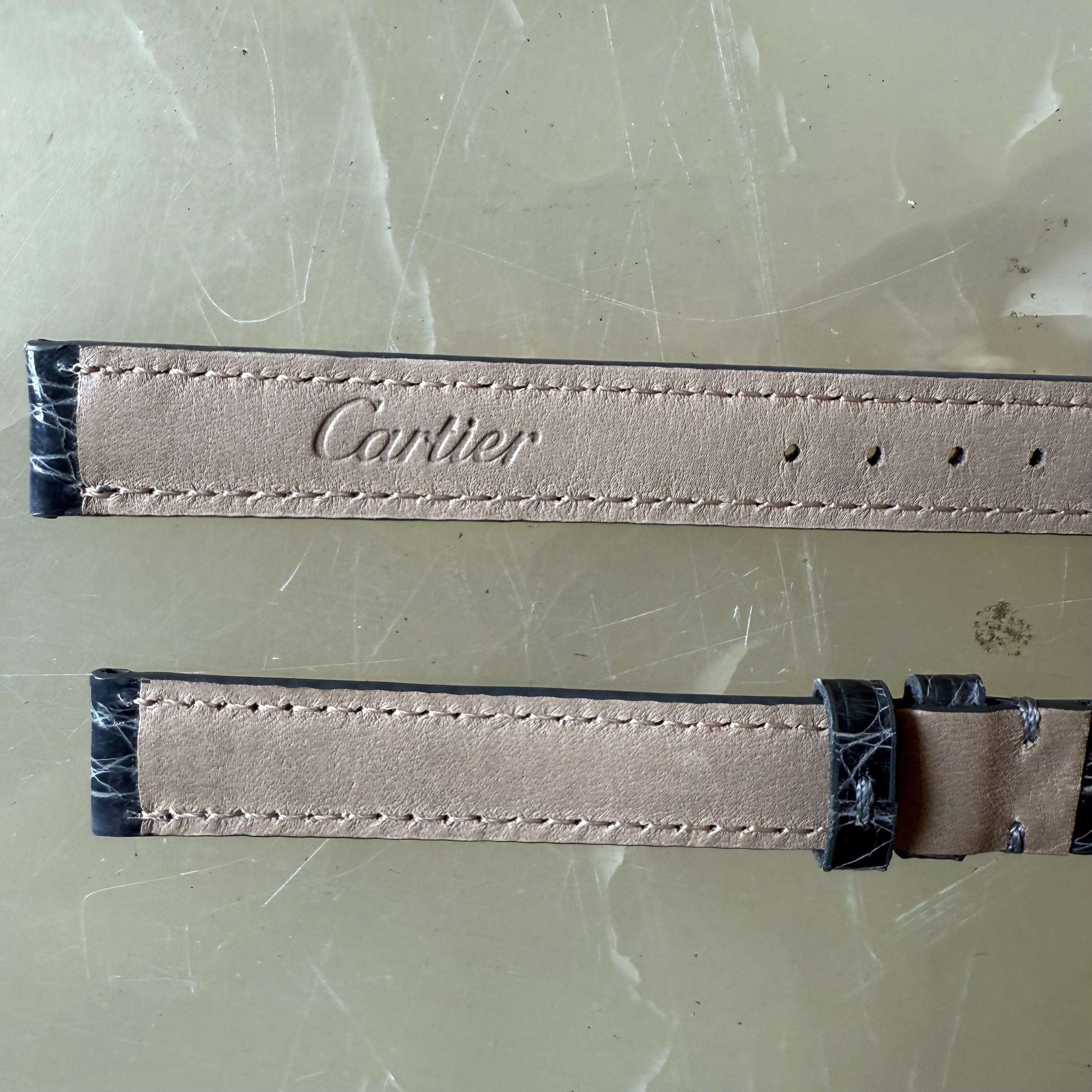 Authentic Cartier Grey Caiman Alligator Watch Strap Band 13mm