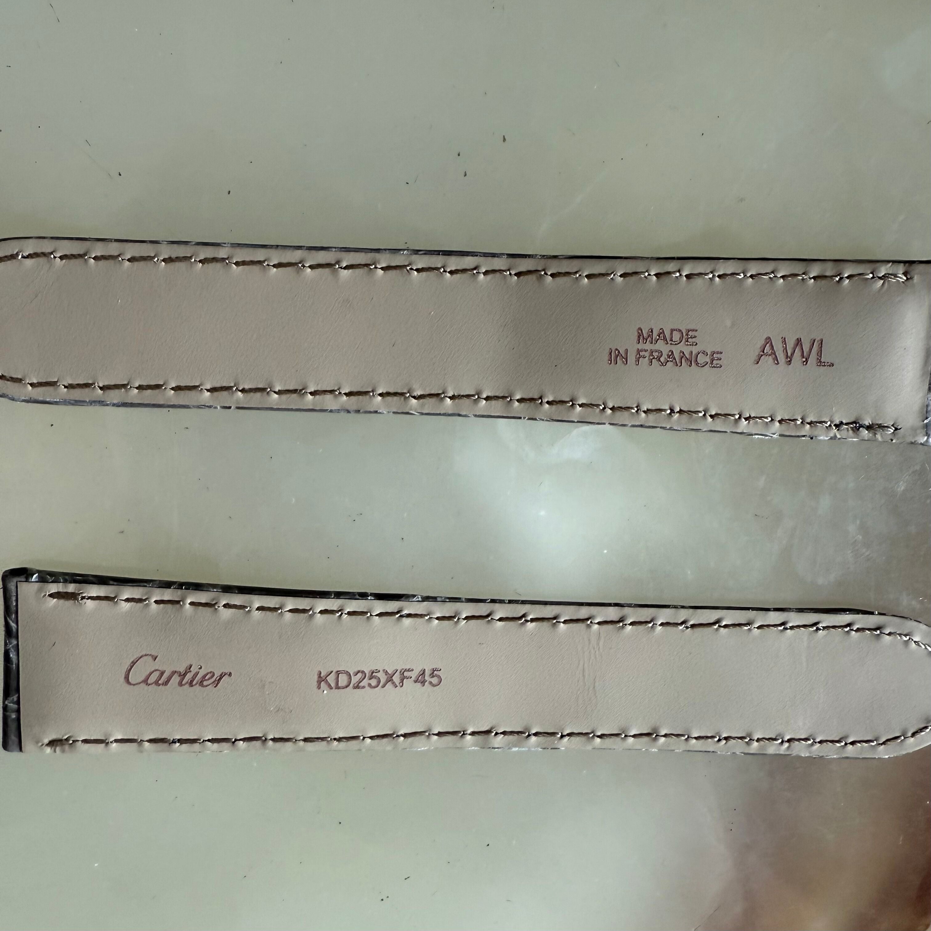 Authentic Cartier Grey Caiman Alligator Watch Strap Band 18mm KD25XF45