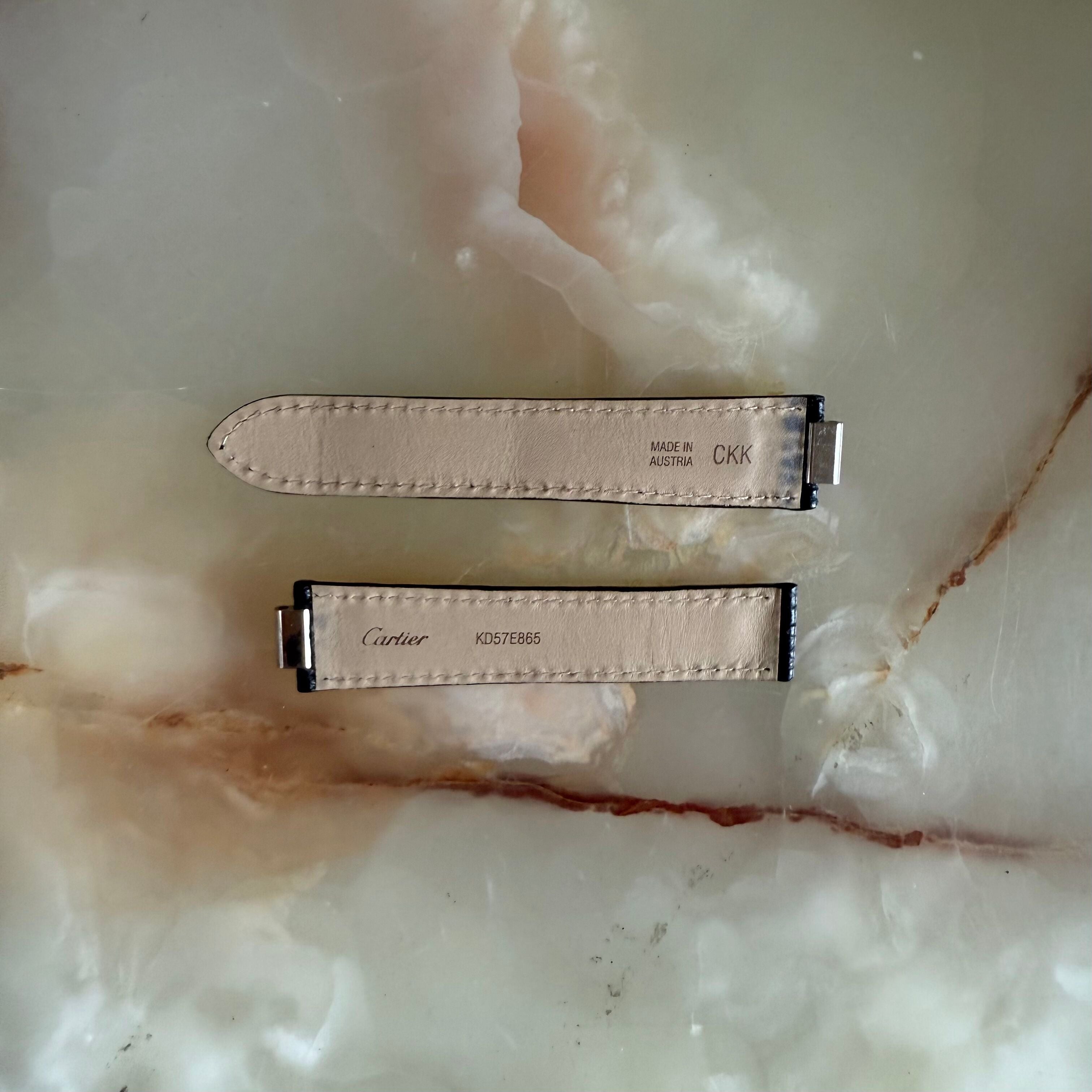 Authentic Cartier Must 21 Black Shark Watch Strap Band 18mm KD57E865