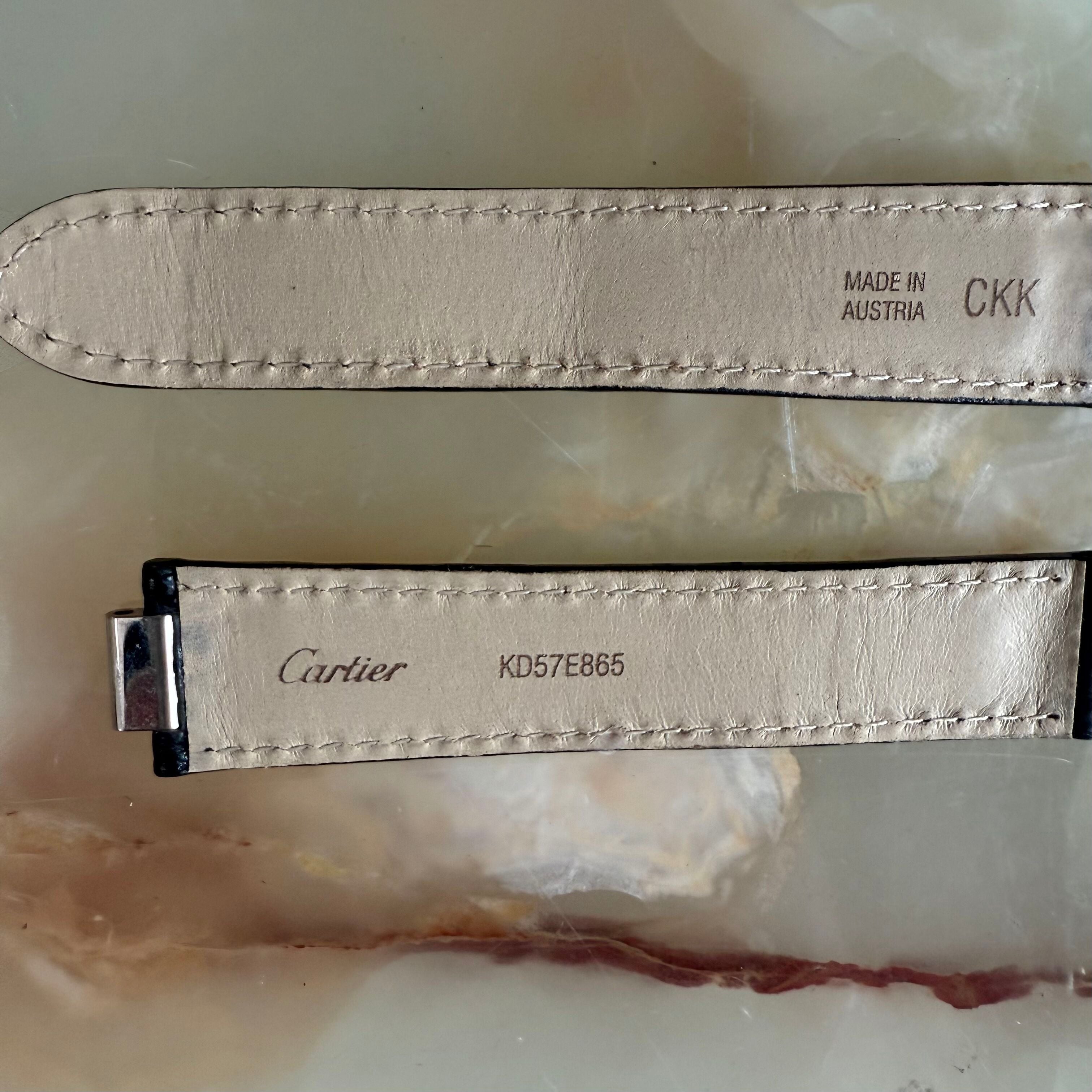 Authentic Cartier Must 21 Black Shark Watch Strap Band 18mm KD57E865