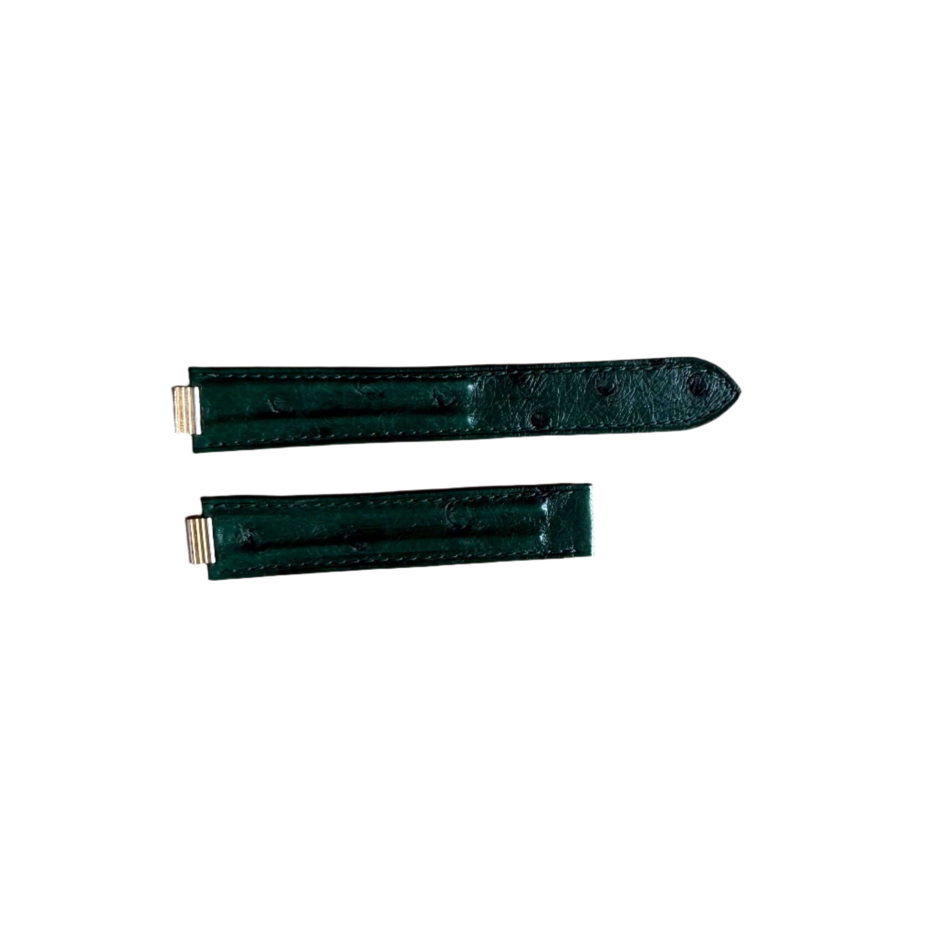 Authentic Cartier Must 21 Green Ostrich Watch Strap Band 18mm KD57IH03