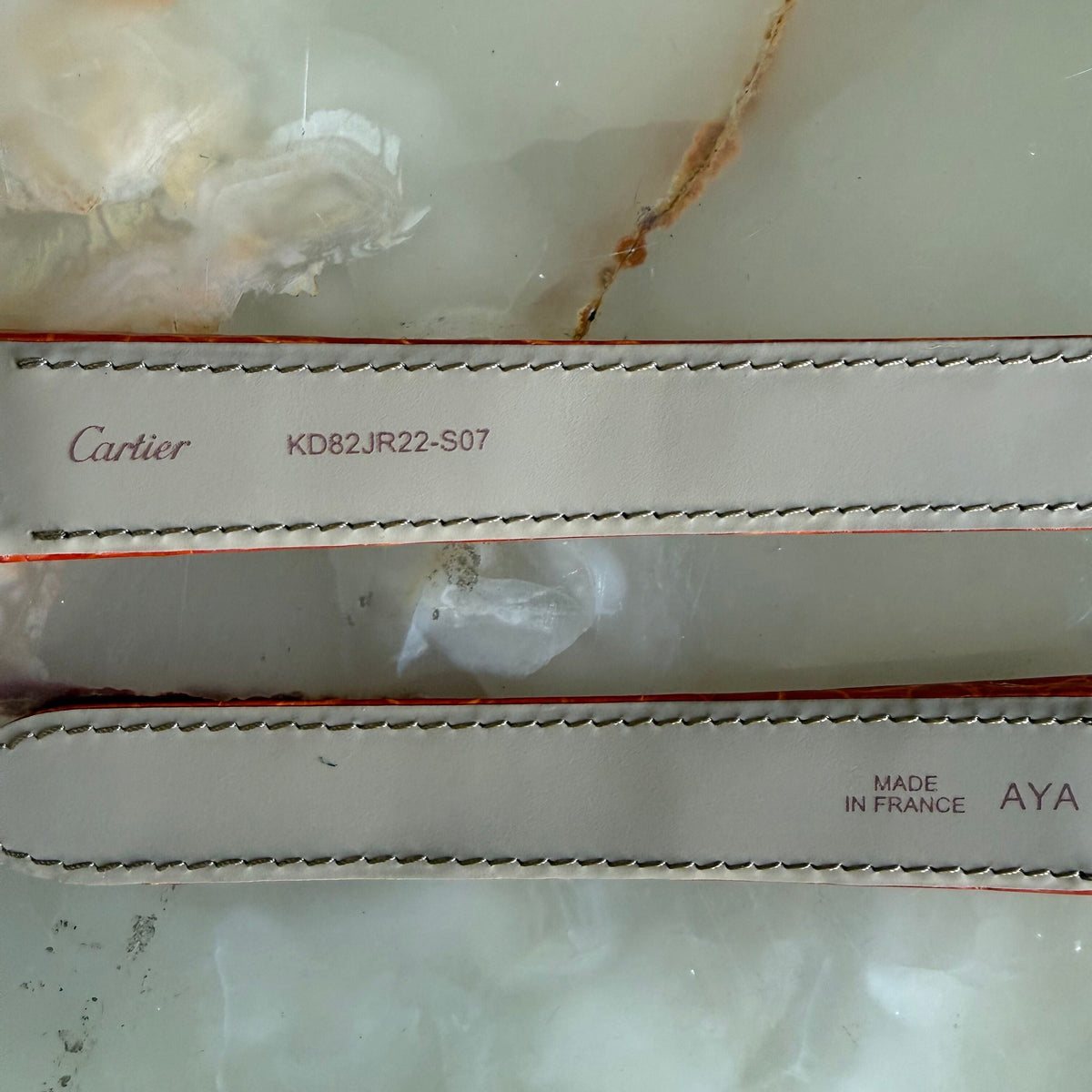 Authentic Cartier Orange Alligator Quick Release Watch Strap Band 19.75mm
