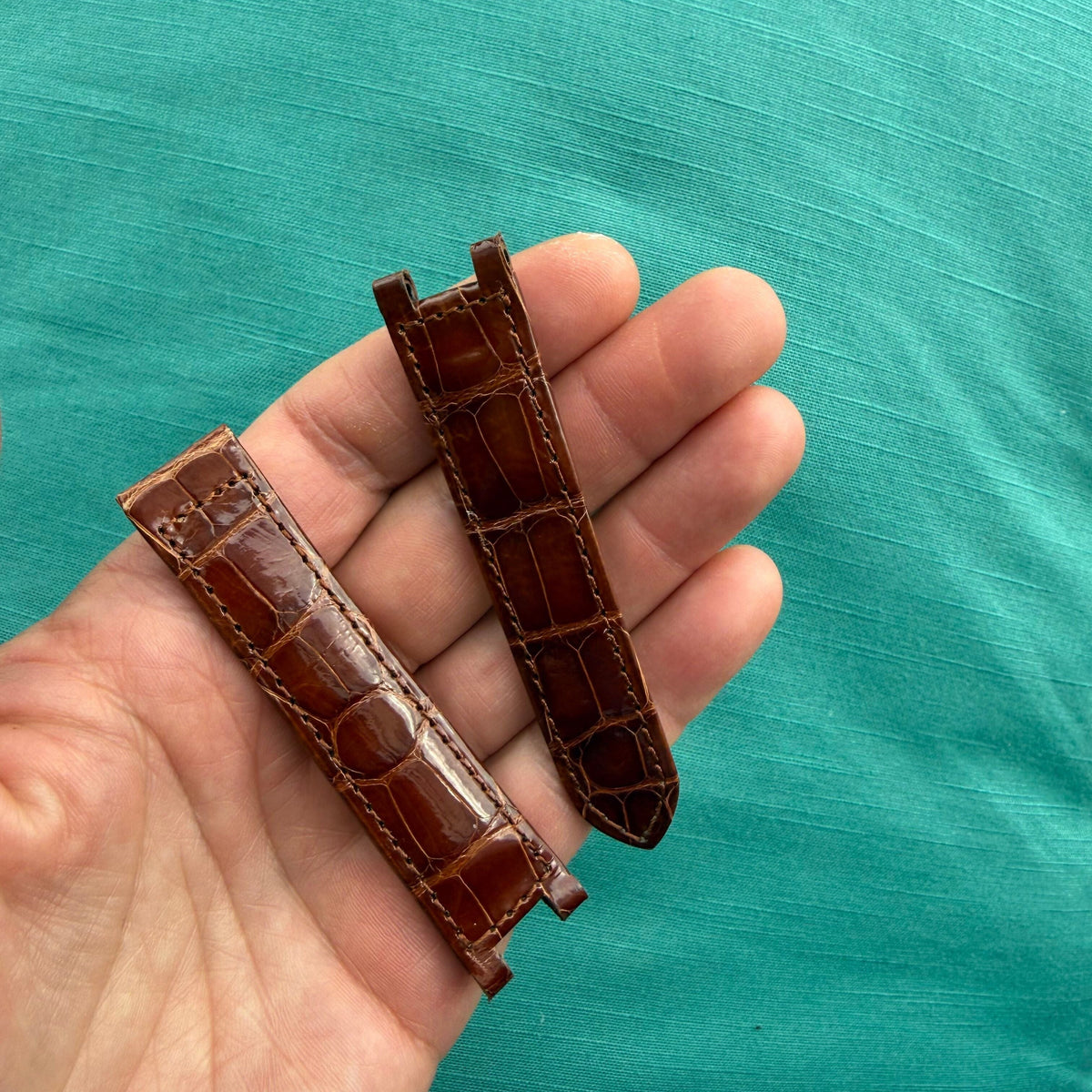 Authentic Cartier Pasha Brown Alligator Watch Strap Band 17.20mm KD30CN58-S06