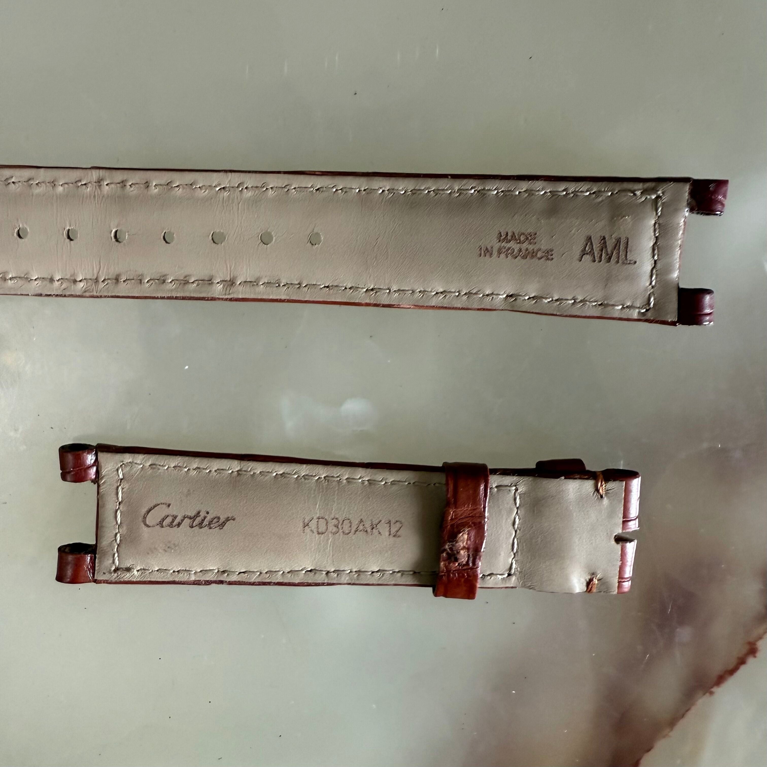 Authentic Cartier Pasha Brown Alligator Watch Strap Band 18mm KD30AK12