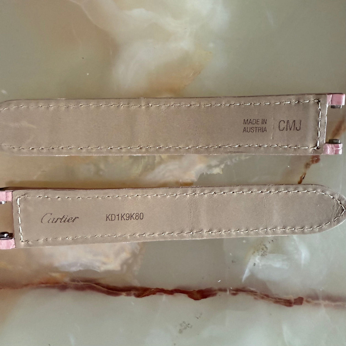 Authentic Cartier Pasha Pink Alligator Watch Strap Band 17mm KD1K9K80