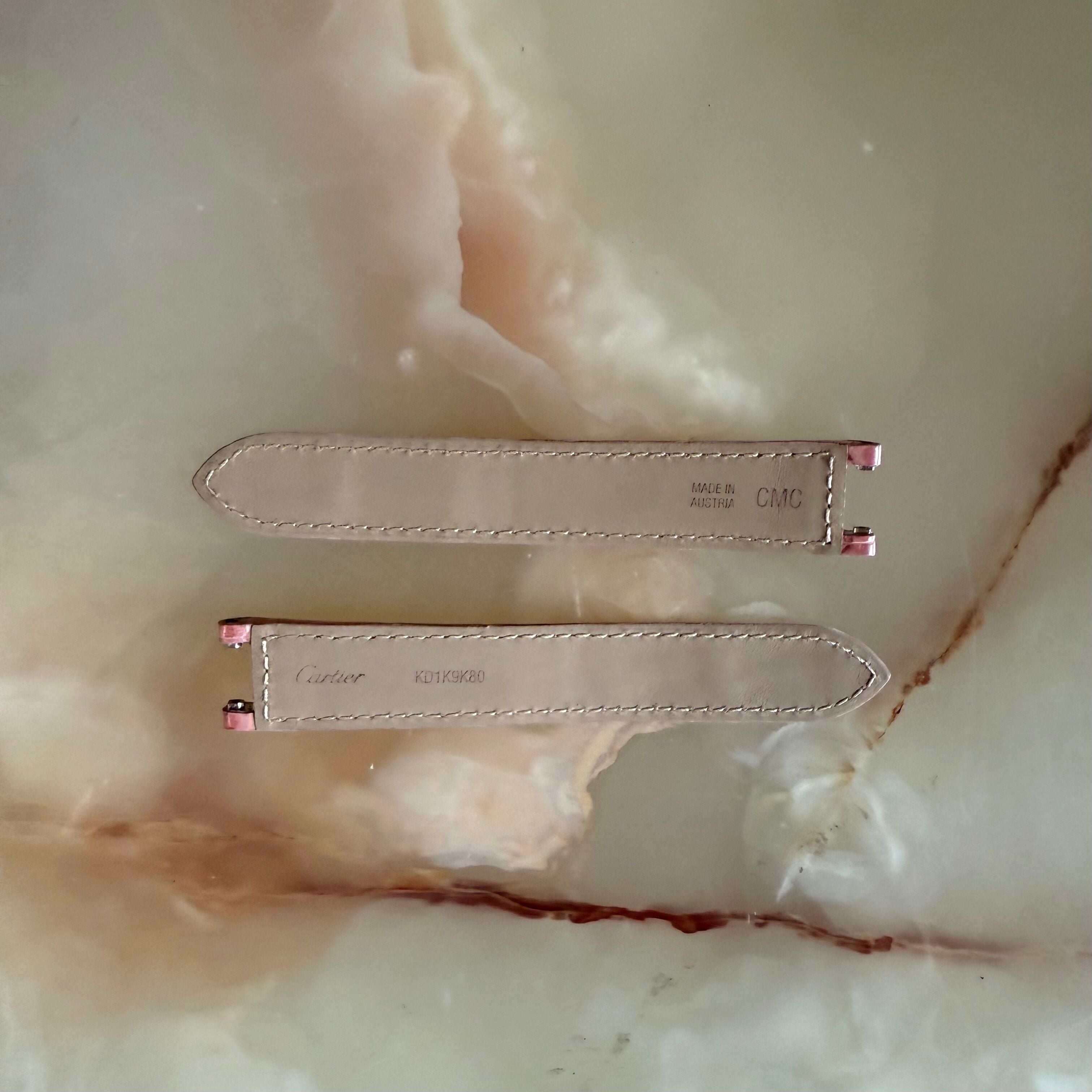 Authentic Cartier Pasha Pink Alligator Watch Strap Band 17mm KD1K9K80