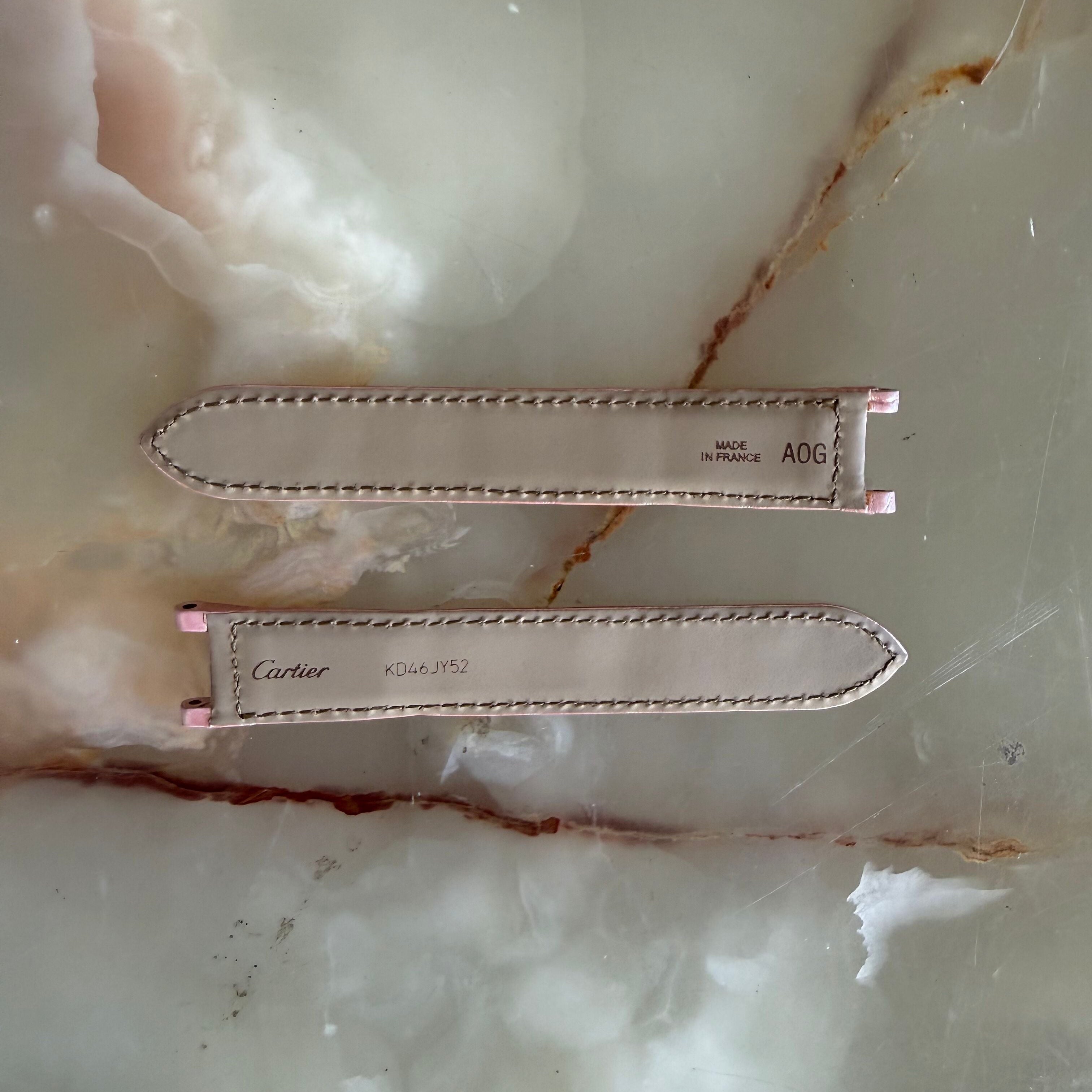 Authentic Cartier Pasha Pink Alligator Watch Strap Band 19mm KD46JY52