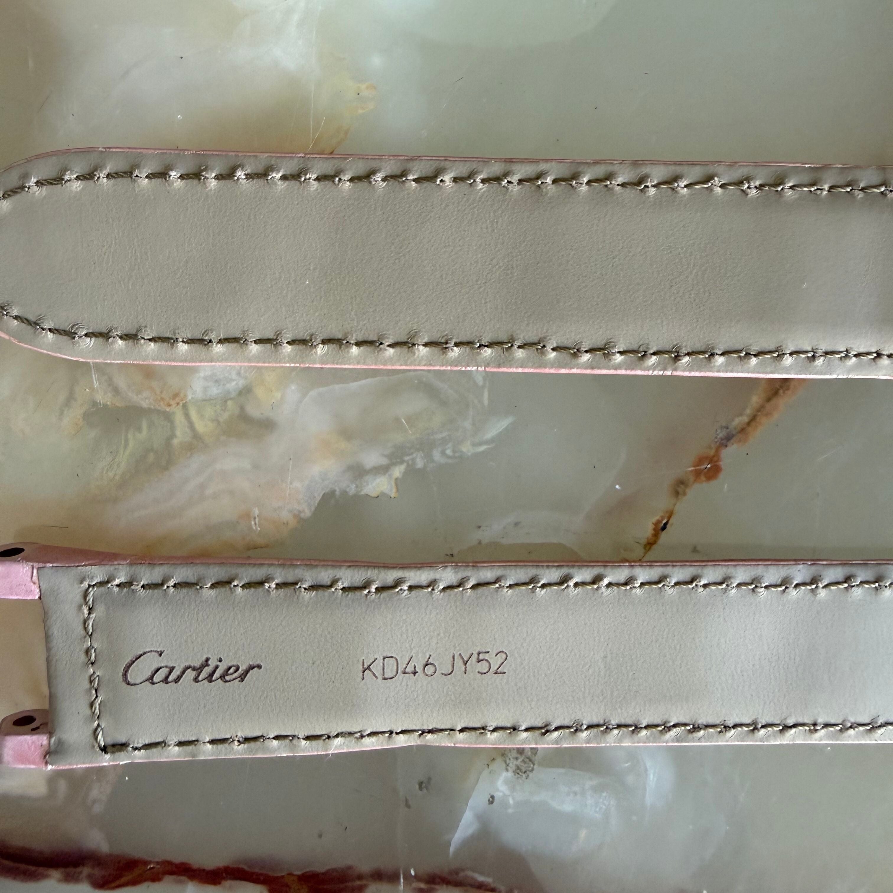 Authentic Cartier Pasha Pink Alligator Watch Strap Band 19mm KD46JY52