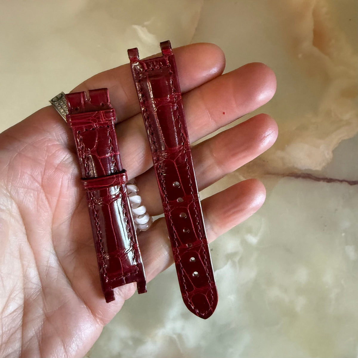Authentic Cartier Pasha Red Alligator Watch Strap Band 15mm