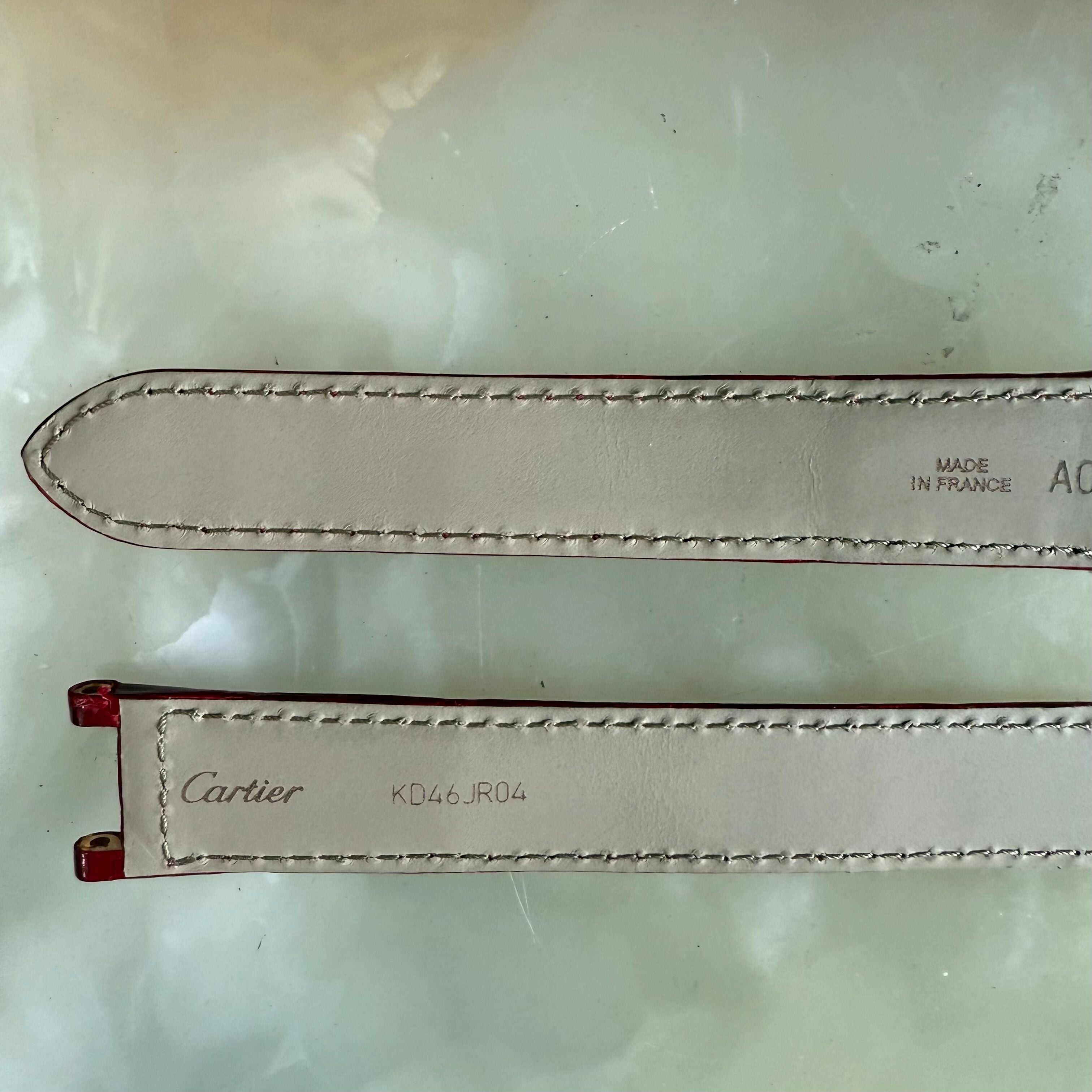 Authentic Cartier Pasha Red Alligator Watch Strap Band 19mm KD46JR04