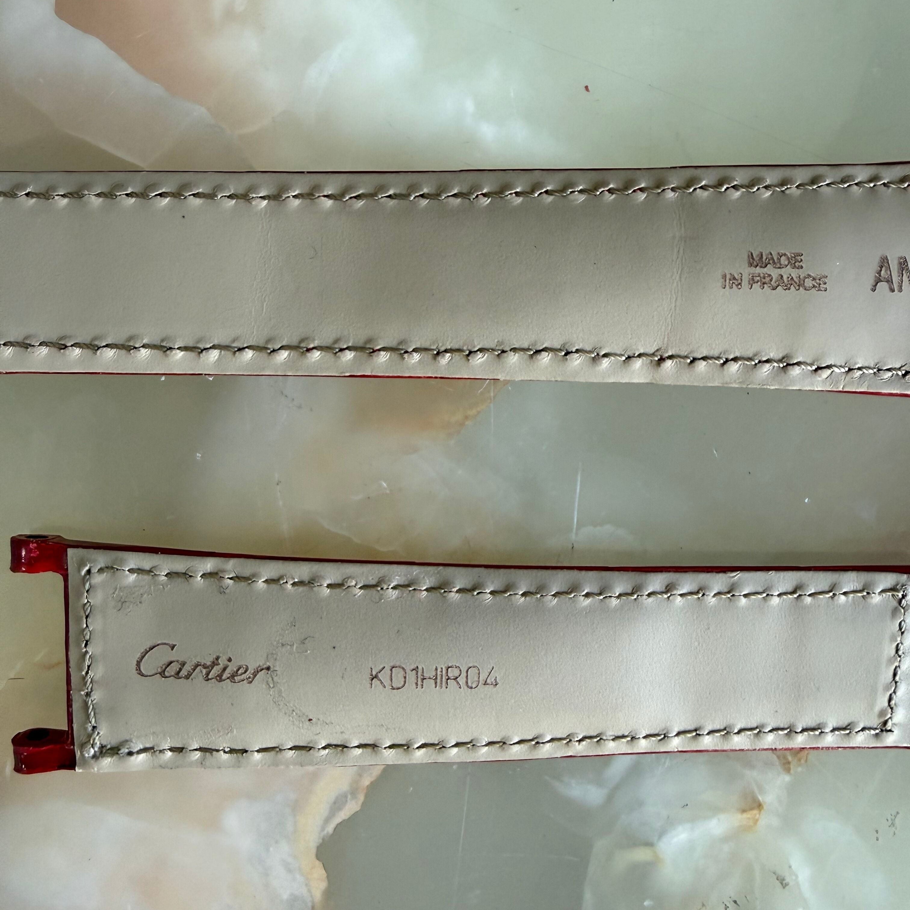Authentic Cartier Pasha Red Alligator Watch Strap Band 21mm KD1HIR04