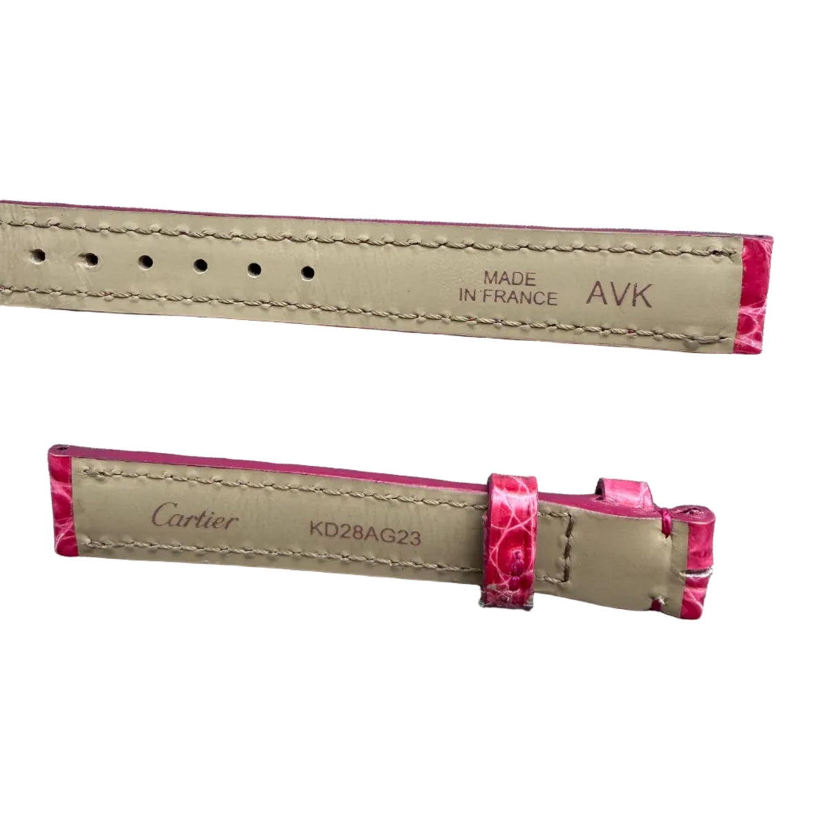 Authentic Cartier Pink Alligator Watch Strap Band 12.60mm KD28AG23