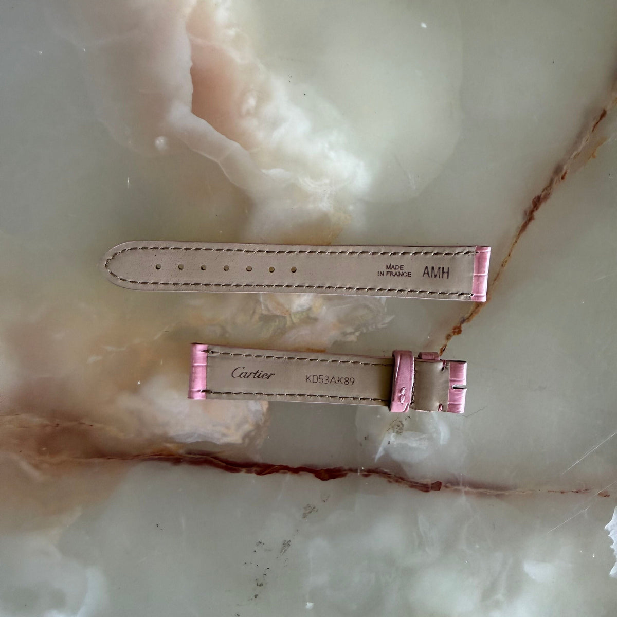 Authentic Cartier Pink Alligator Watch Strap Band 15mm KD53AK89