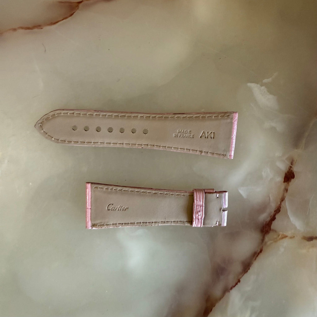 Authentic Cartier Pink Alligator Watch Strap Band 25mm
