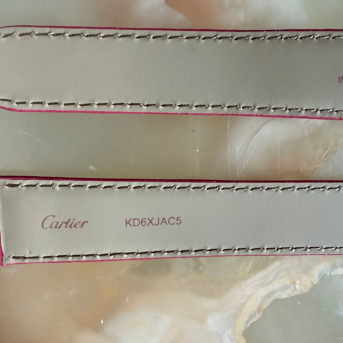 Authentic Cartier Pink Calfskin Watch Strap Band 20mm KD6XJAC5