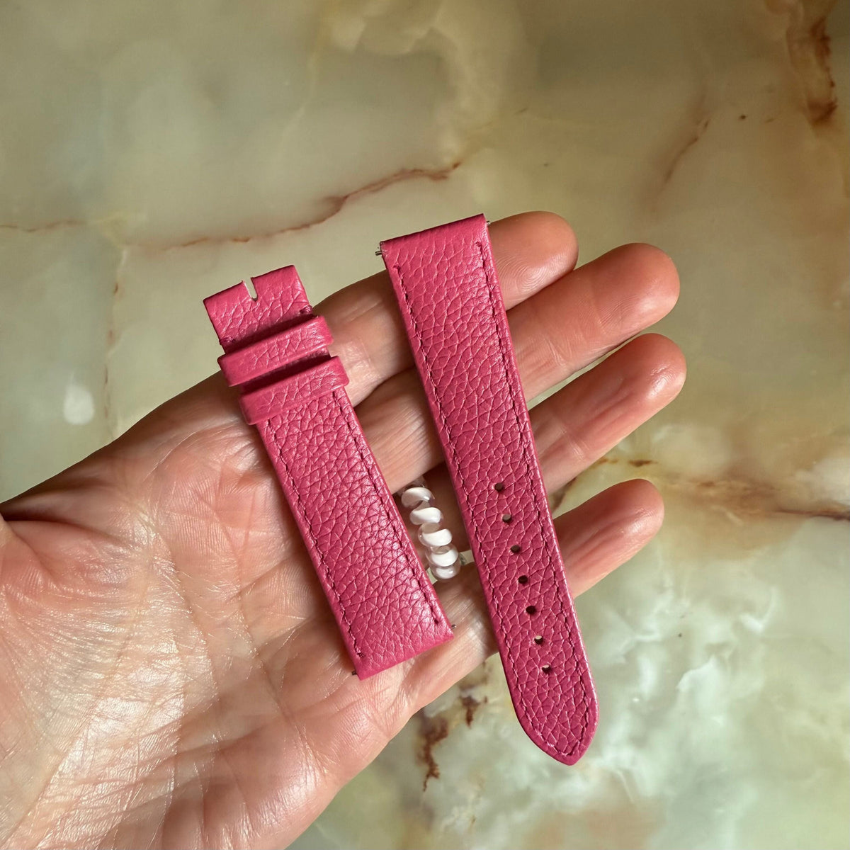 Authentic Cartier Pink Leather Watch Strap Band 19mm KD8TAAC5