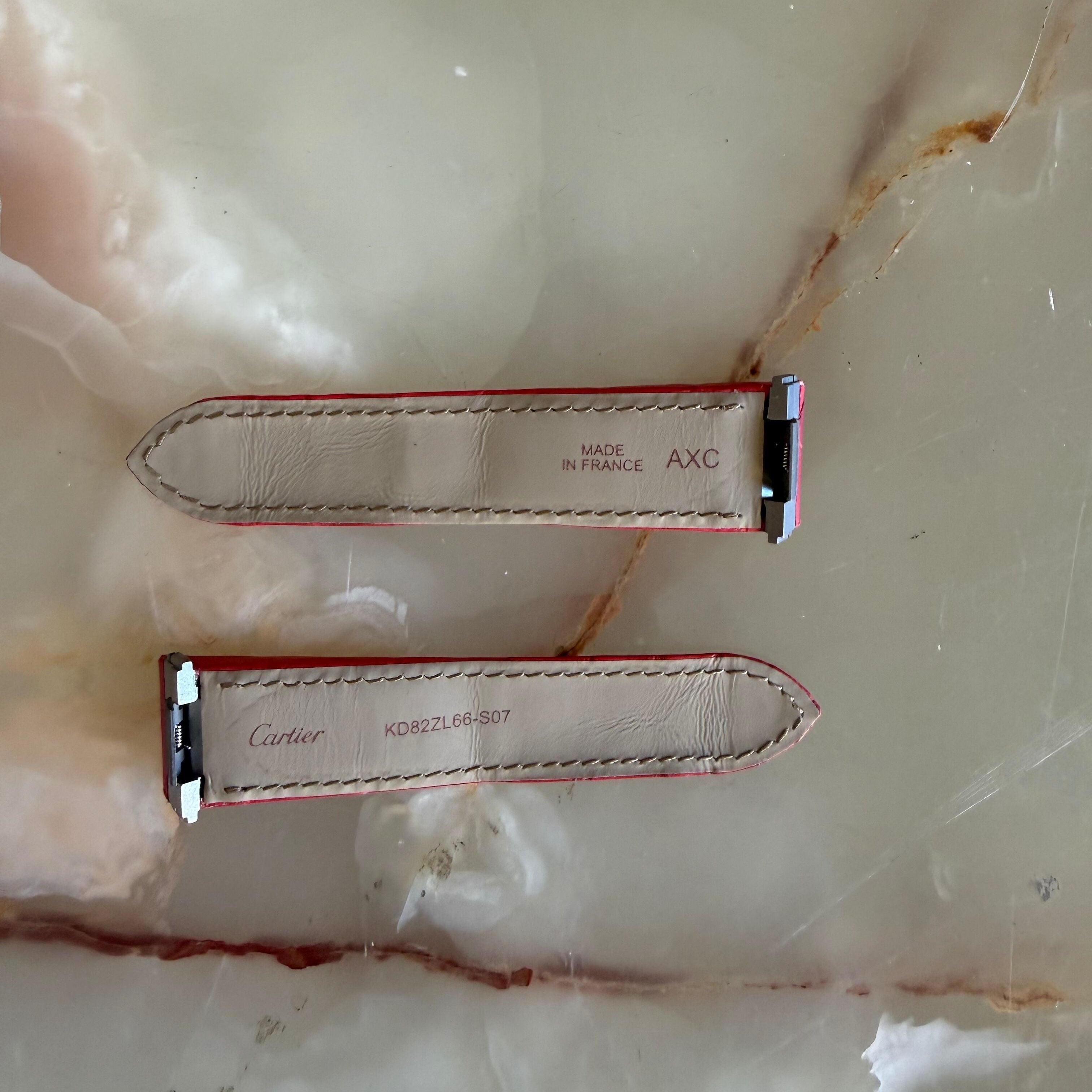 Authentic Cartier Red Alligator Quick Release Watch Strap Band 19.75mm