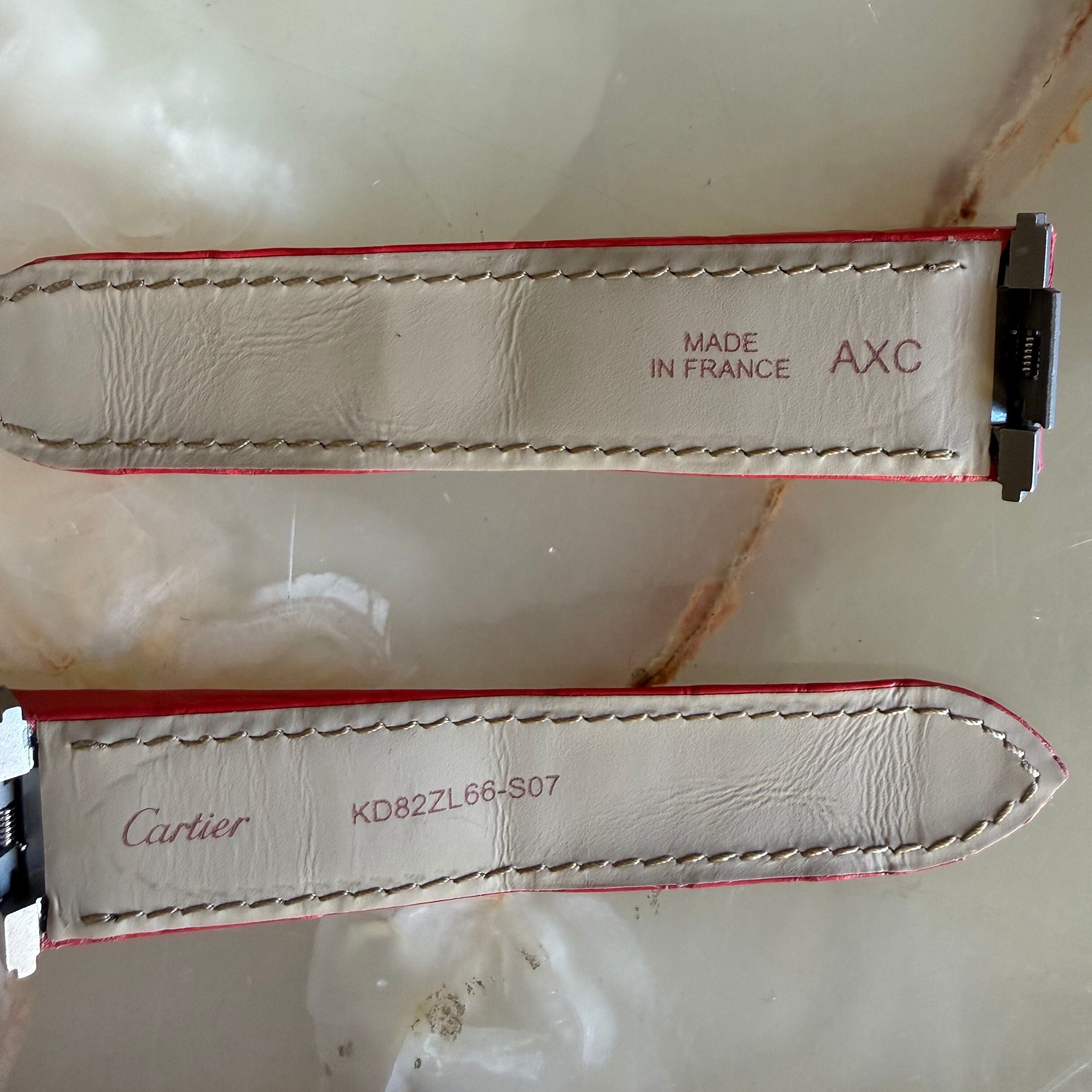 Authentic Cartier Red Alligator Quick Release Watch Strap Band 19.75mm