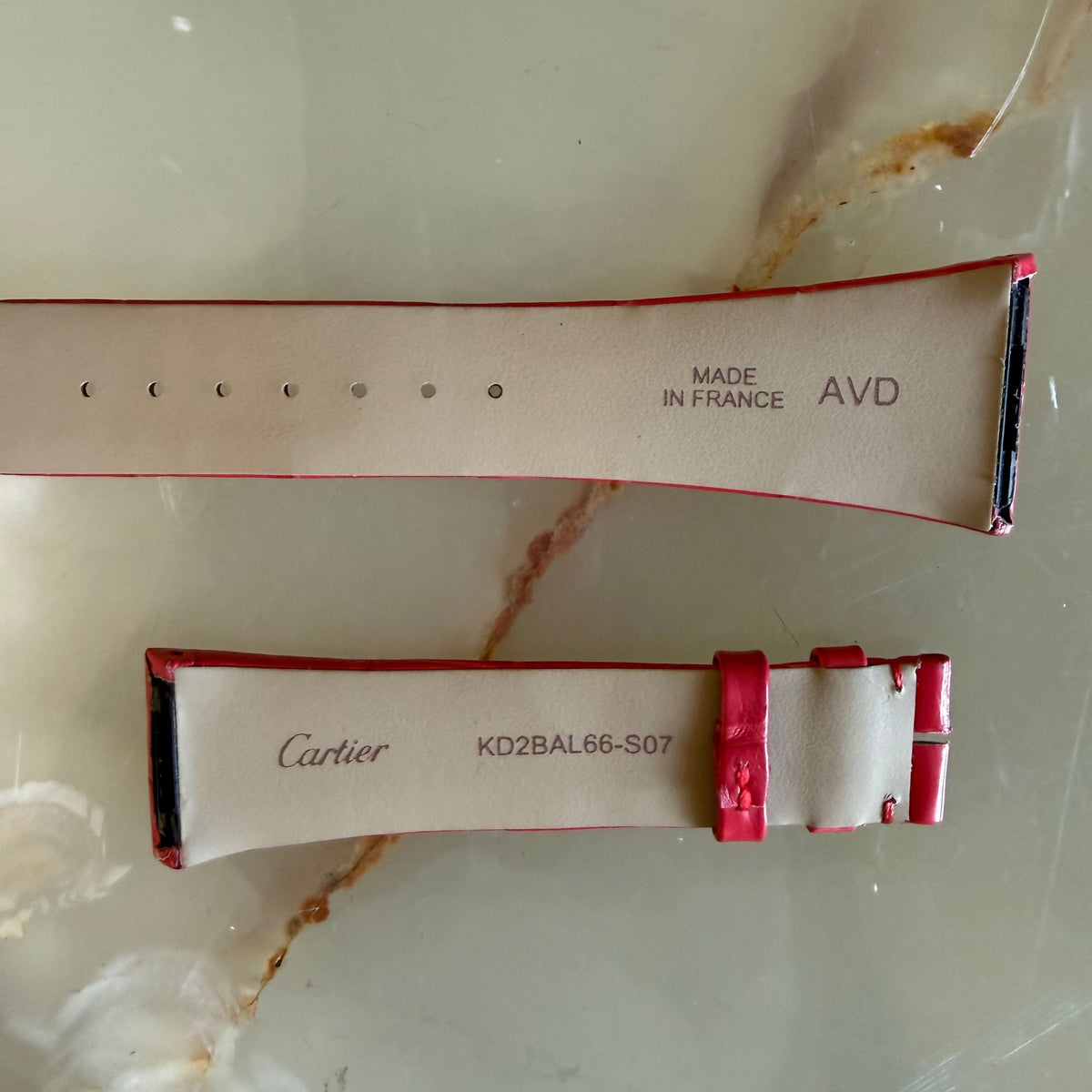 Authentic Cartier Red Alligator Quick Release Watch Strap Band 20mm KD2BAL66-S07