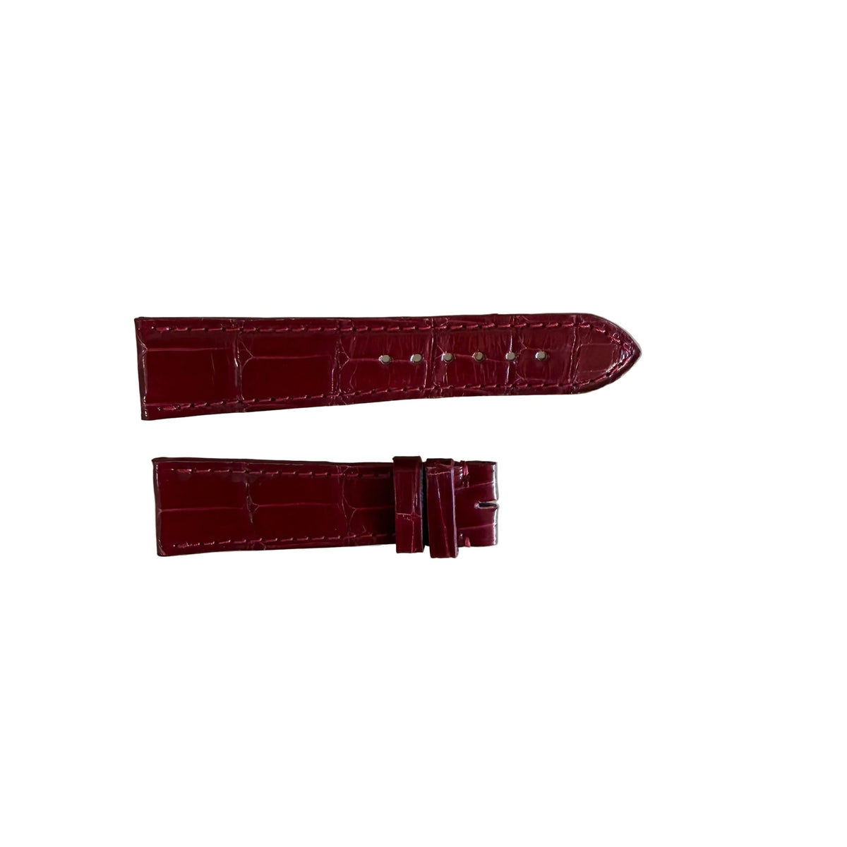 Authentic Cartier Red Alligator Watch Strap Band 18.85mm KD20QR13