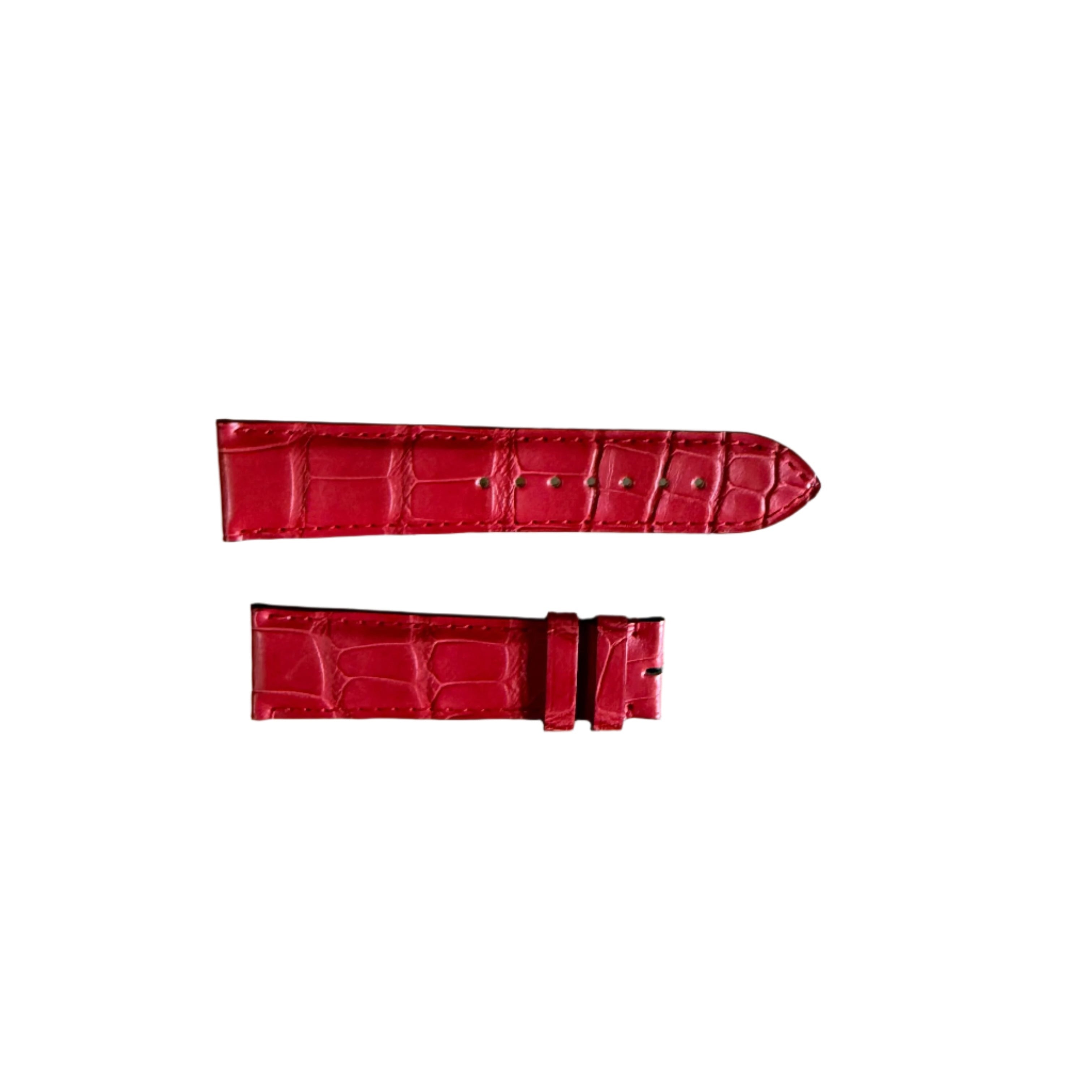 Authentic Cartier Red Alligator Watch Strap Band 20mm KD18RL66