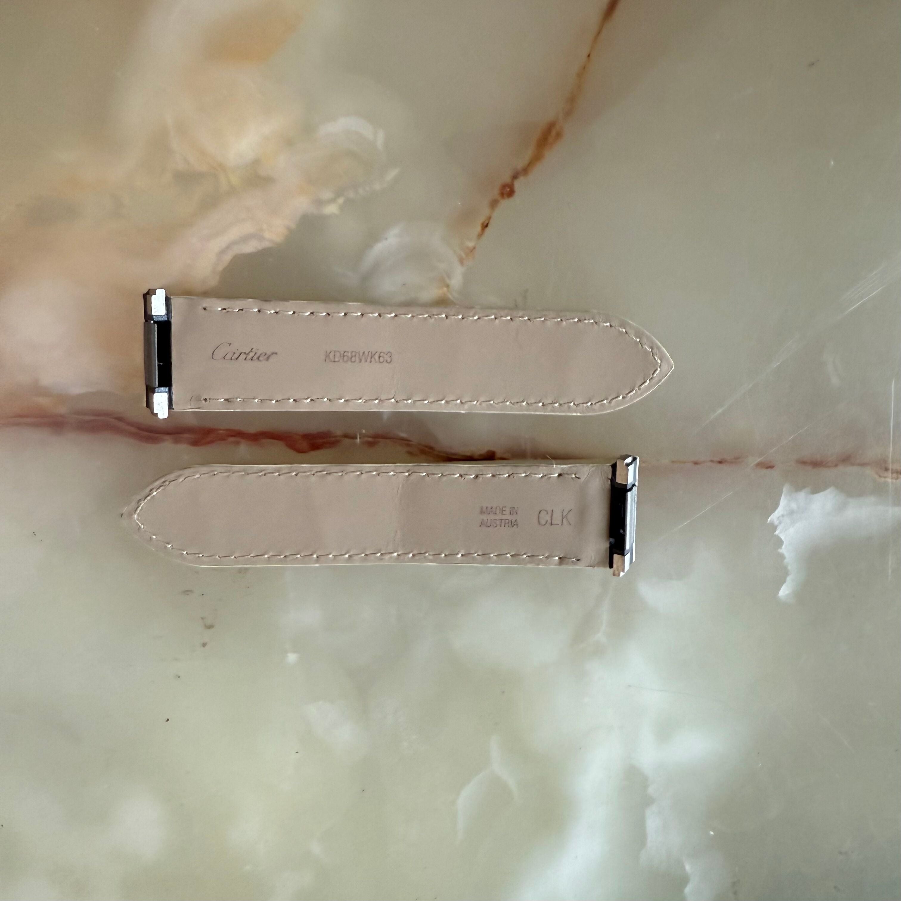 Authentic Cartier White Alligator Quick Release Watch Strap Band 19mm KD68WK63