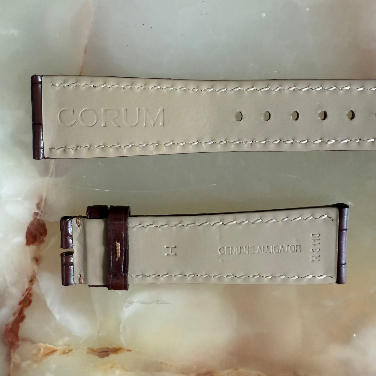 Authentic Corum Brown Crocodile Watch Strap Band 21mm