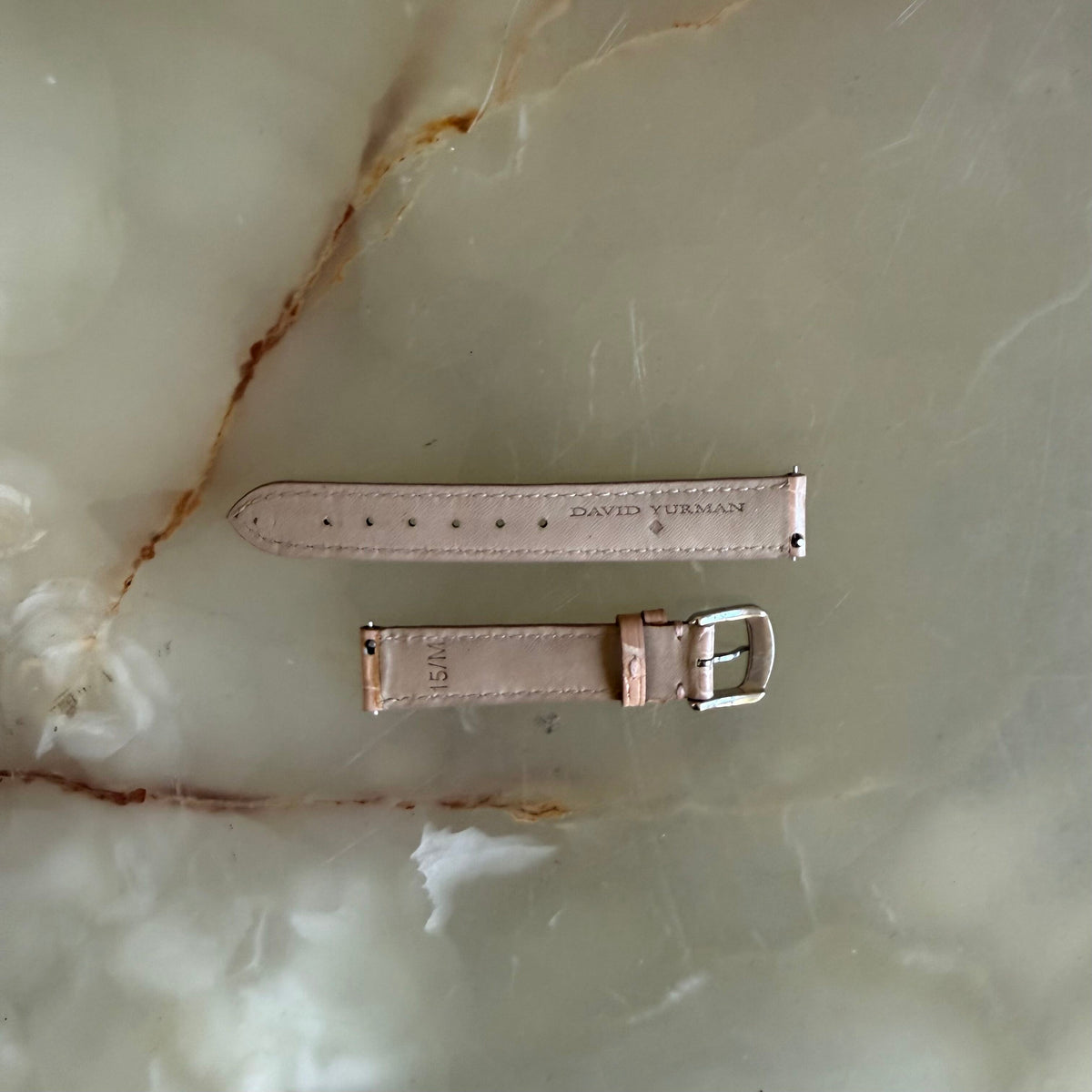 Authentic David Yurman Beige Alligator Watch Strap Band 15mm w Buckle