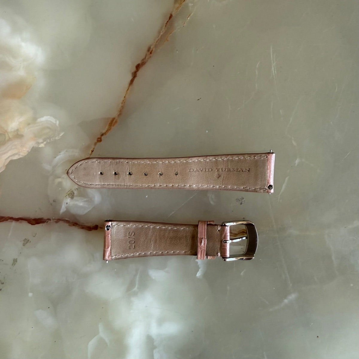 Authentic David Yurman Beige Alligator Watch Strap Band 20mm w Buckle