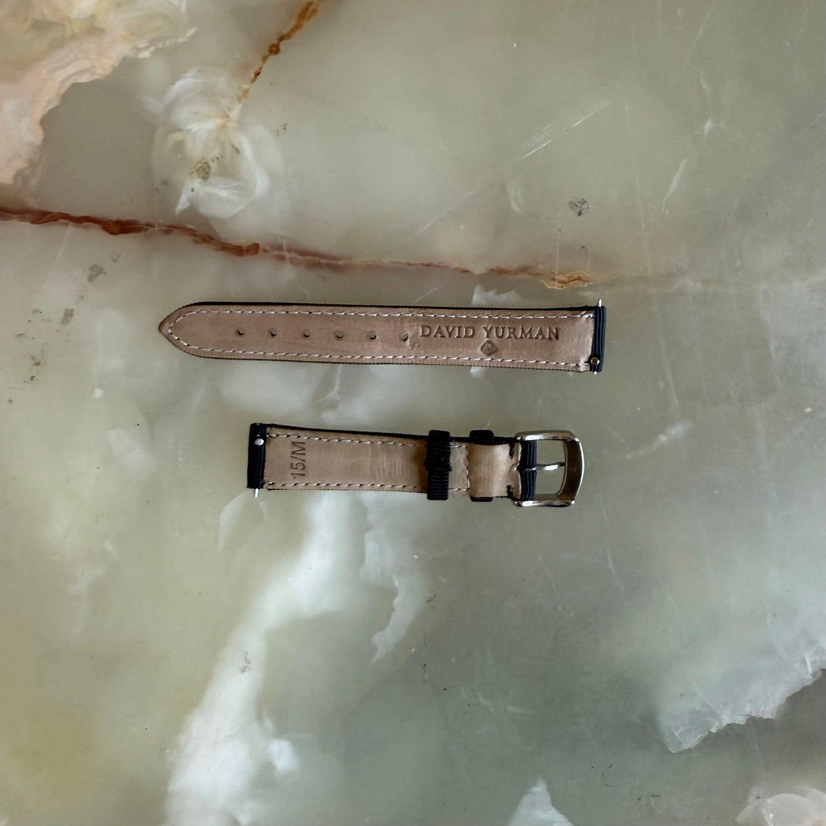 Authentic David Yurman Black Satin Watch Strap Band 15mm w Buckle