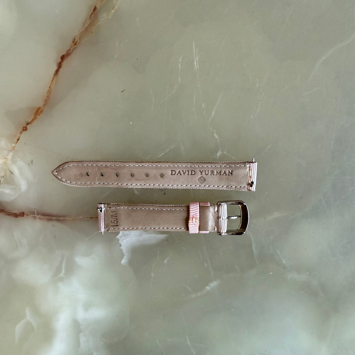 Authentic David Yurman Pink Satin Watch Strap Band 15mm w Buckle
