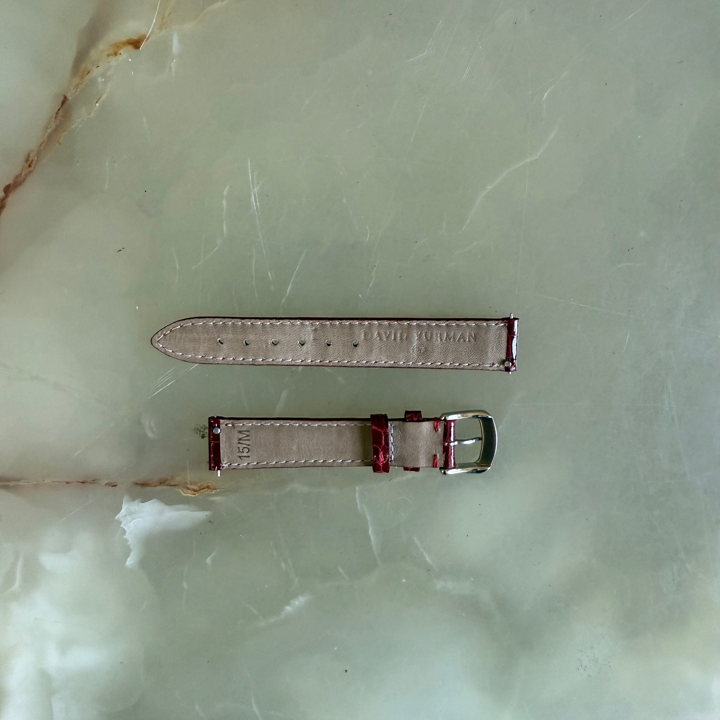 Authentic David Yurman Red Alligator Watch Strap Band 15mm w Buckle
