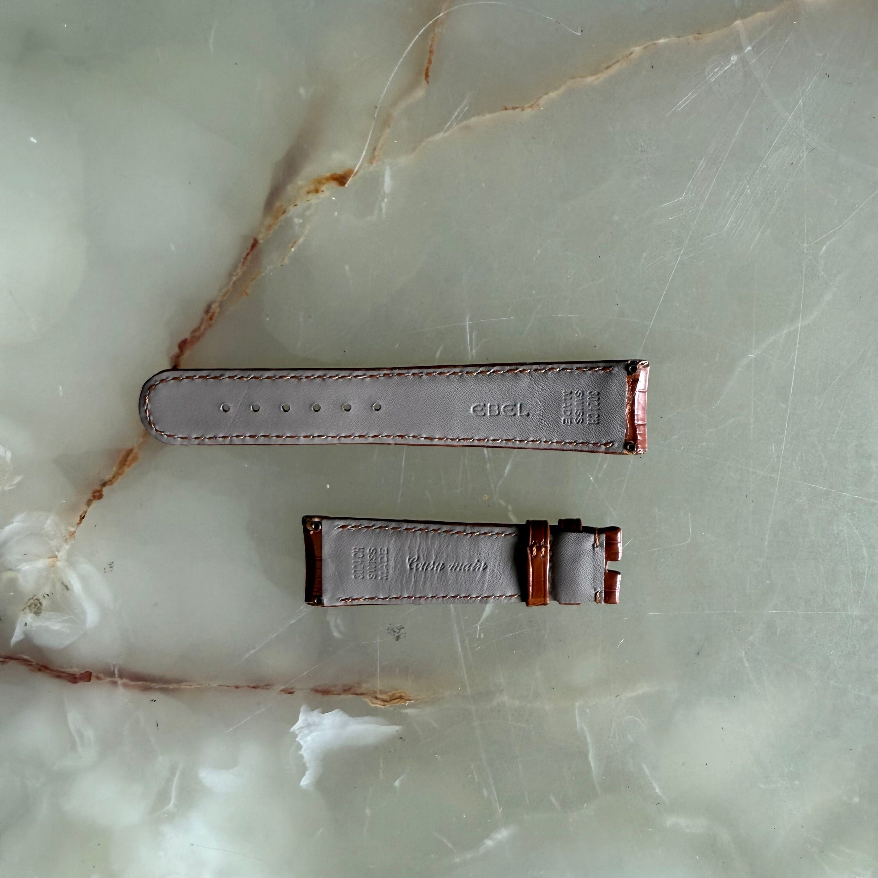 Authentic Ebel Brown Crocodile Watch Strap Band 20mm 3024CH