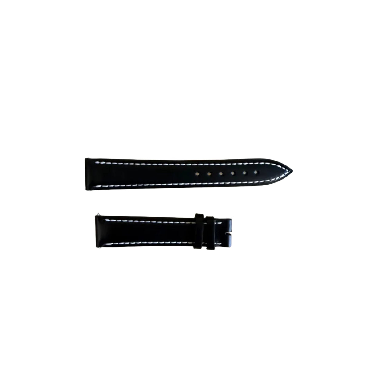 Authentic Franck Muller Black Leather Stitching Padded Watch Strap Band 16mm