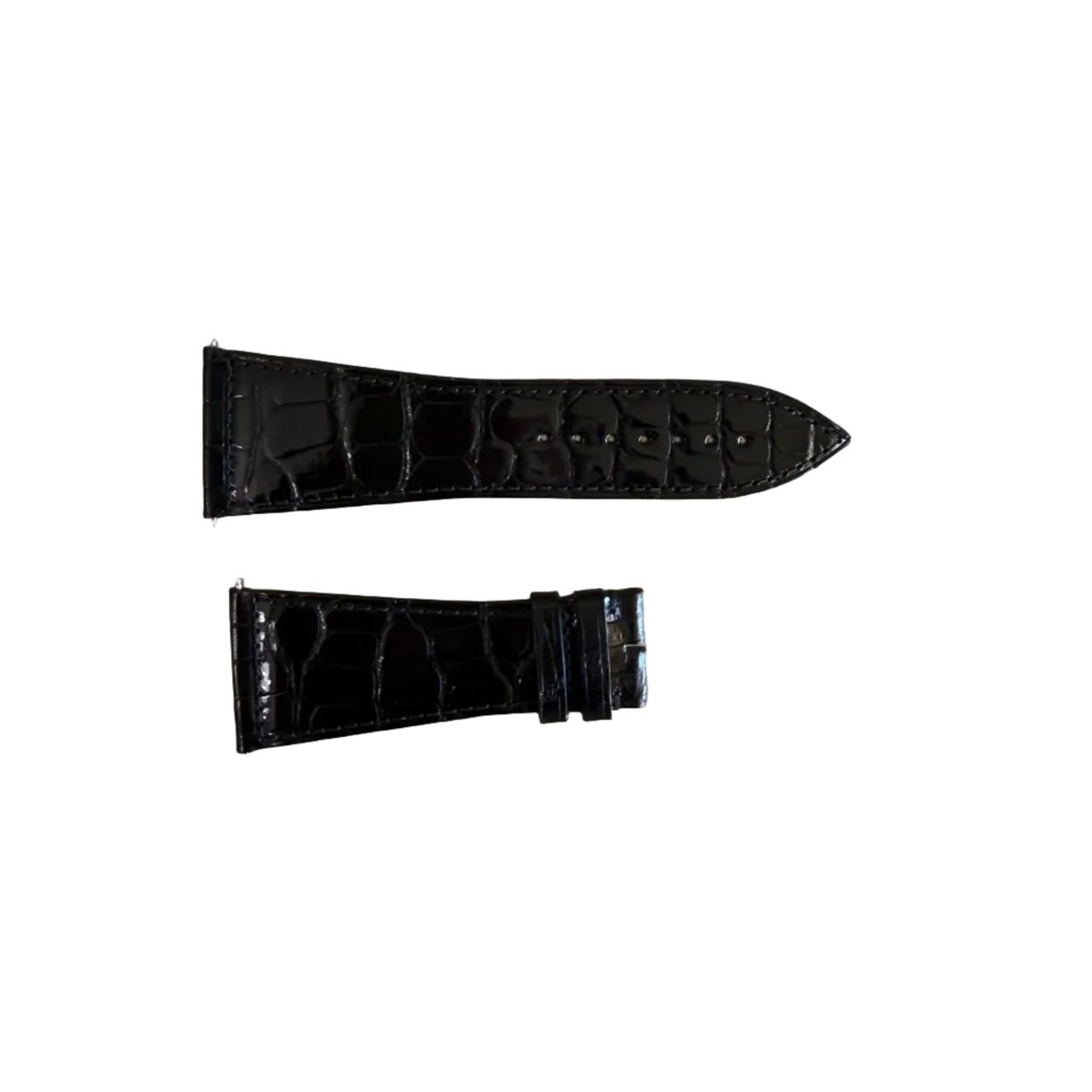 Authentic Franck Muller Black Shiny Crocodile Watch Strap Band 30mm
