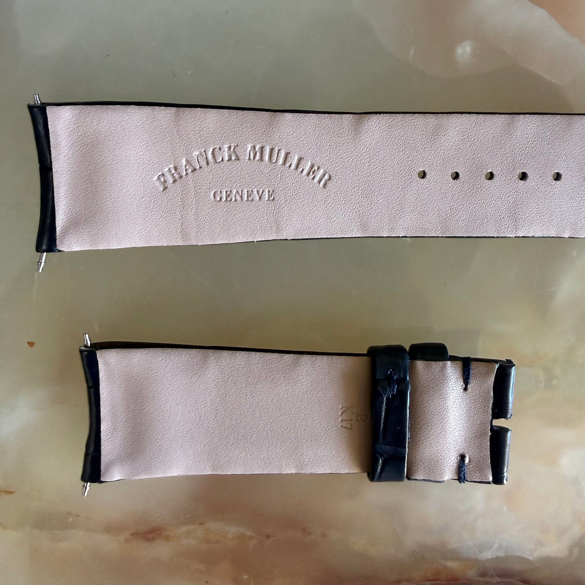 Authentic Franck Muller Blue Crocodile Watch Strap Band 20.45mm